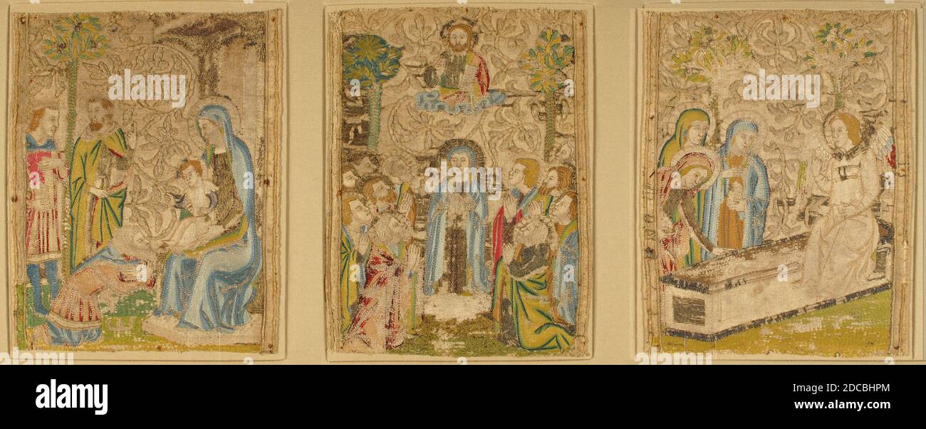 Trois panels, italien, fin du XIVe siècle. Banque D'Images