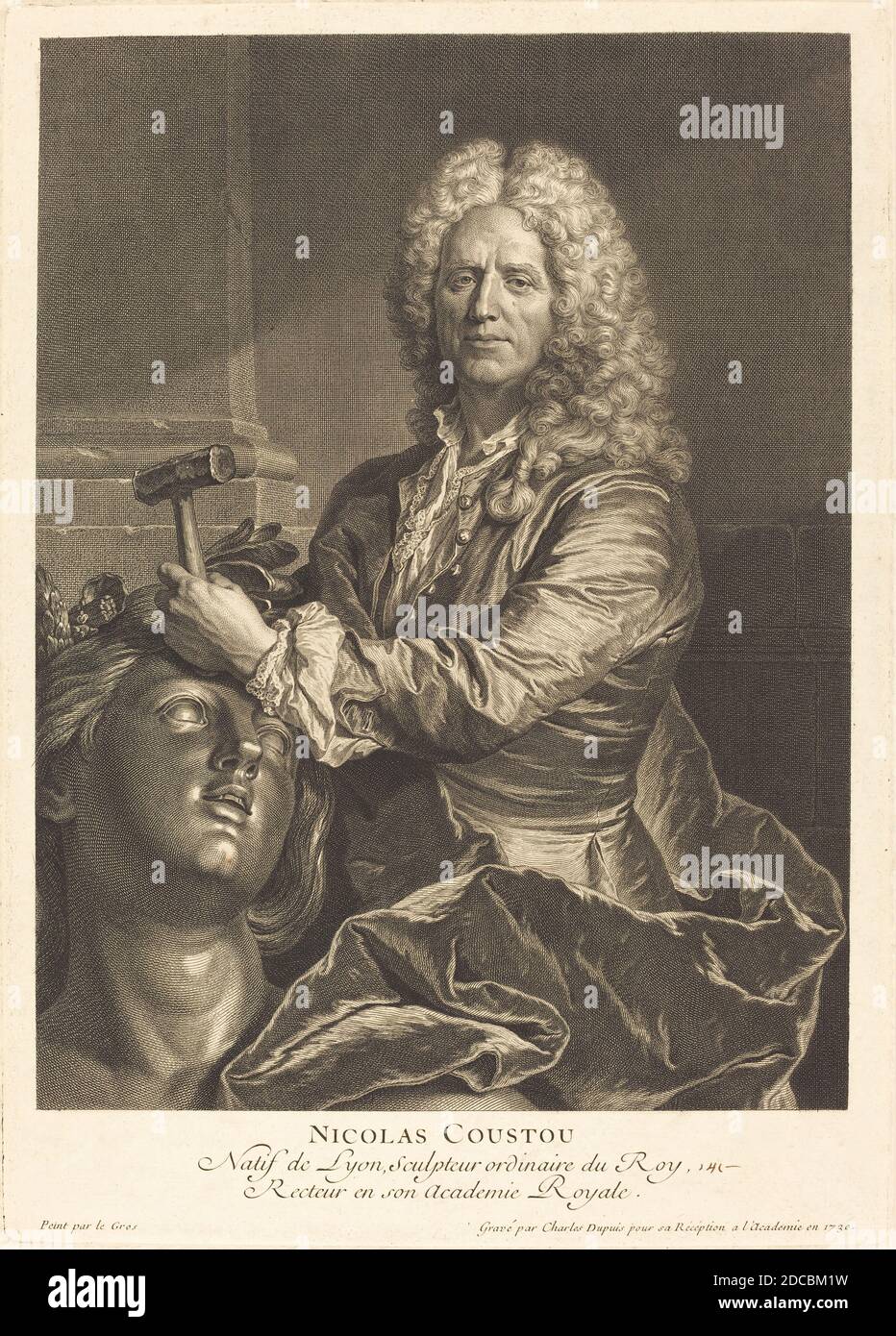 Charles Dupuis, (artiste), français, 1685 - 1742, Nicolas Coustou, 1730, gravure Banque D'Images