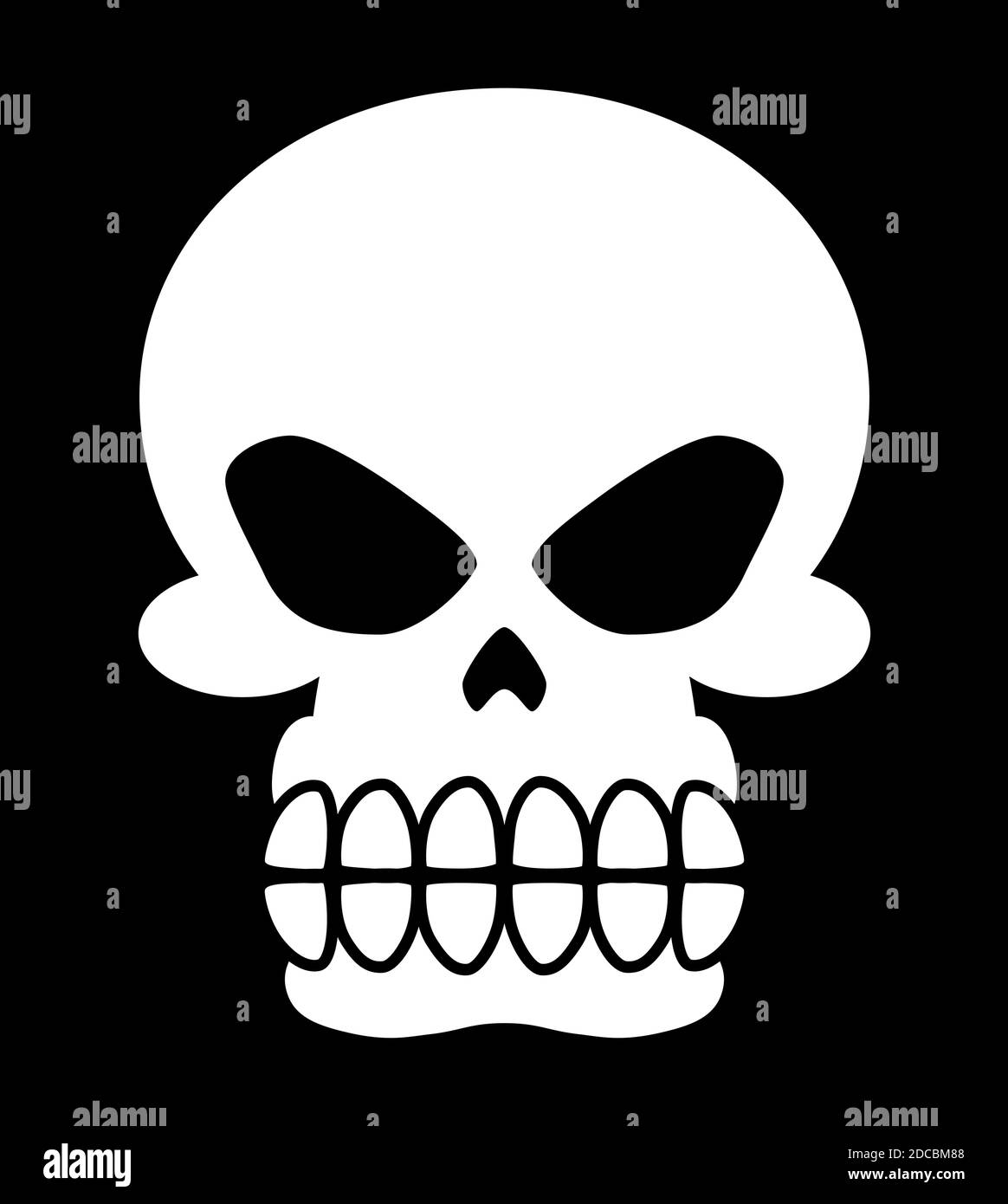 Masque de crâne d'os blanc d'halloween effrayant ou tatouage de tête de squelette illustration vectorielle Illustration de Vecteur