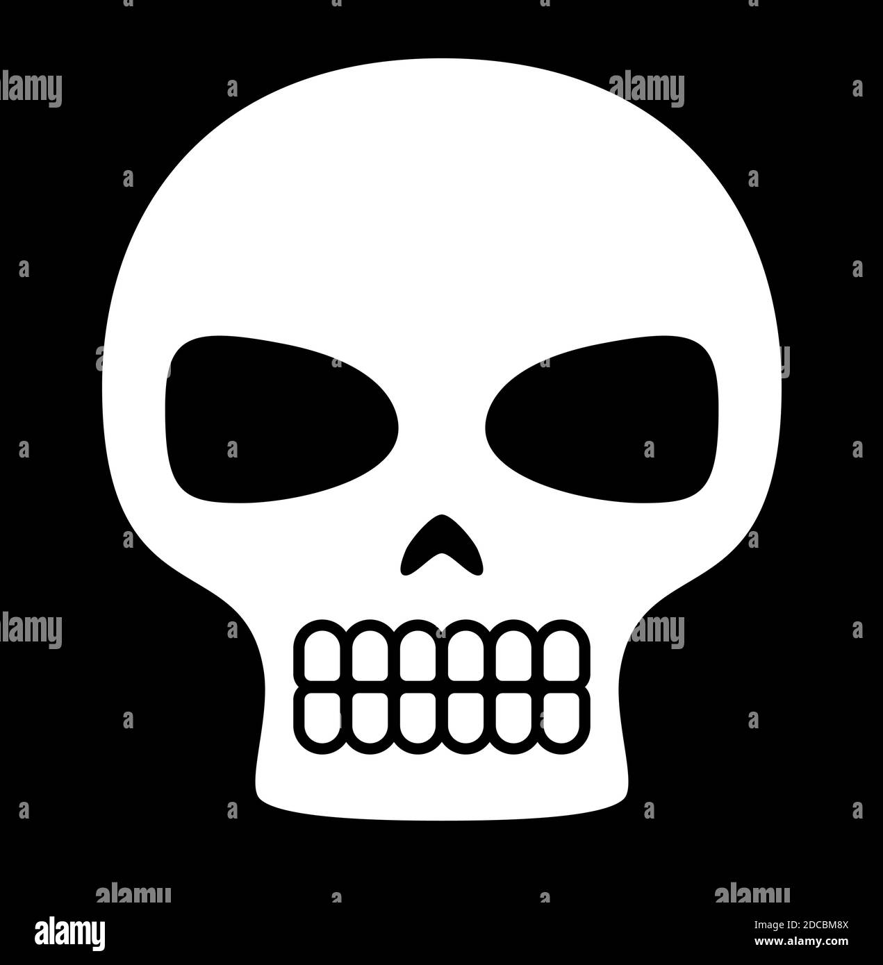 Halloween blanche ou jour du crâne d'os mort ou illustration du vecteur du masque de tête du squelette Illustration de Vecteur