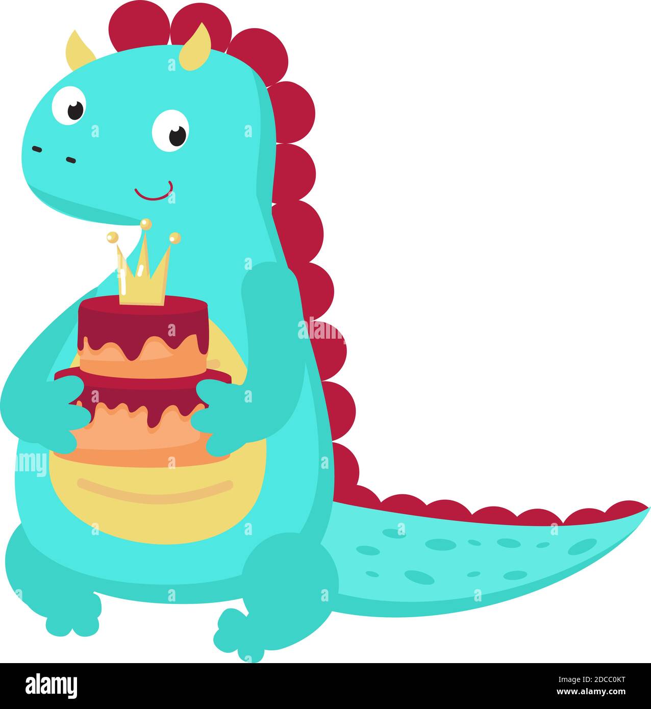Un Dinosaure Mignon Peut Contenir Un Gateau D Anniversaire Illustration Vectorielle De Style Dessin Anime Personnage De Bebe Dino Icone Isolee Image Vectorielle Stock Alamy