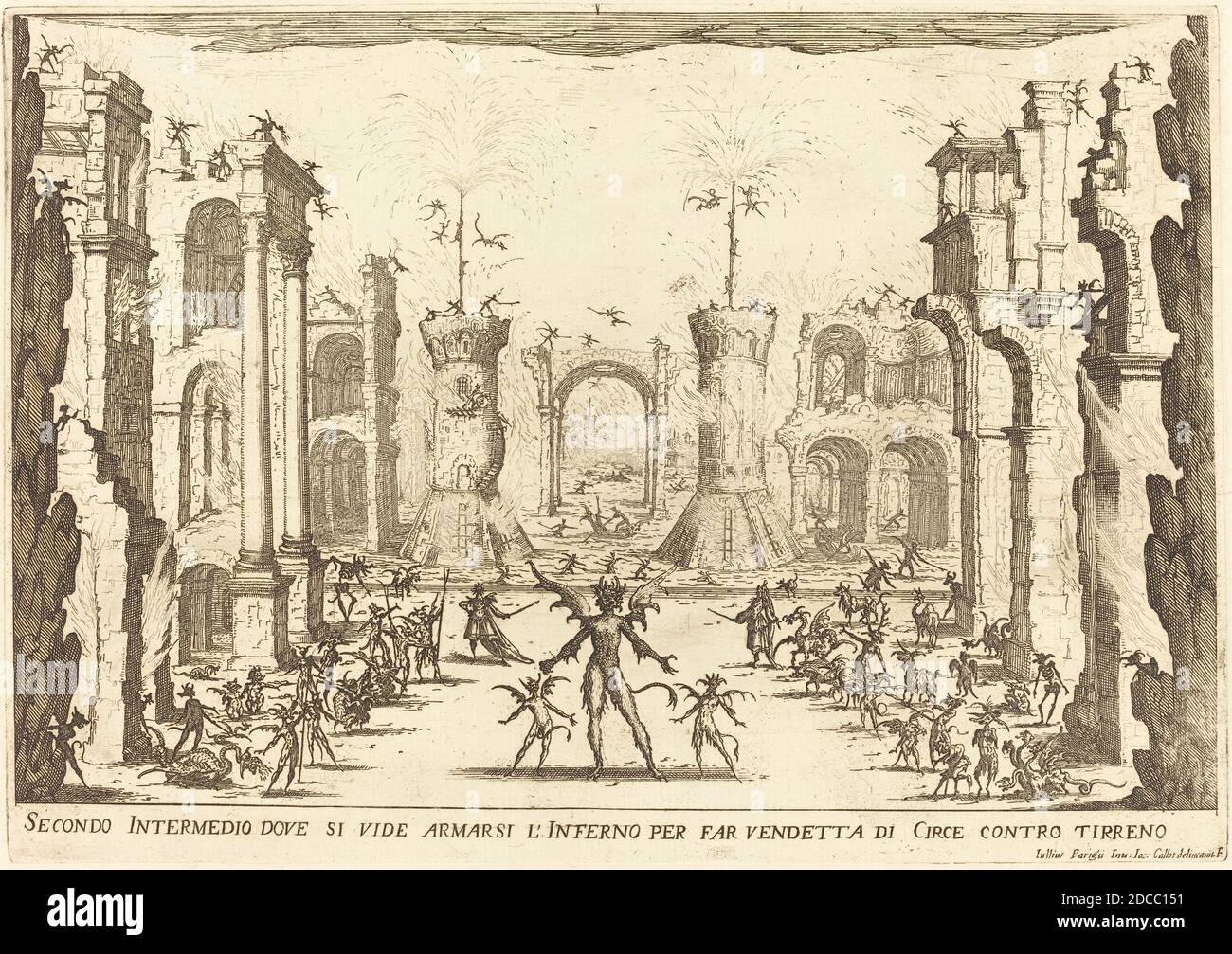 Jacques Callot, (artiste), français, 1592 - 1635, deuxième Intermezzo, Quadreria Medicea, vol.4, (volume), 1617, gravure sur papier couté Banque D'Images