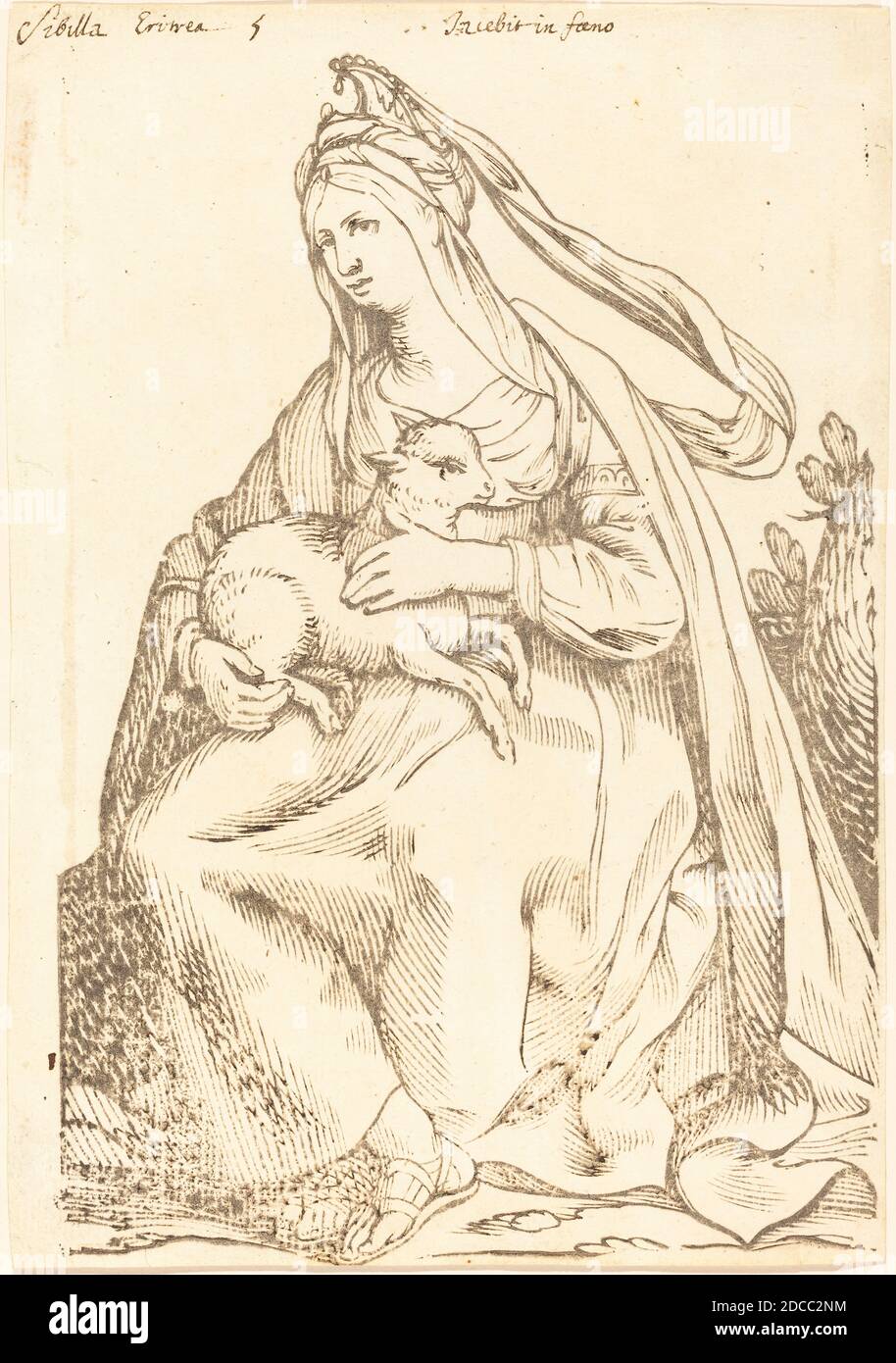 Jacques Stella, (artiste), français, 1596 - 1657, Sibylla erythraea, série de Sibyls, (série), 1625, coupe de bois Banque D'Images