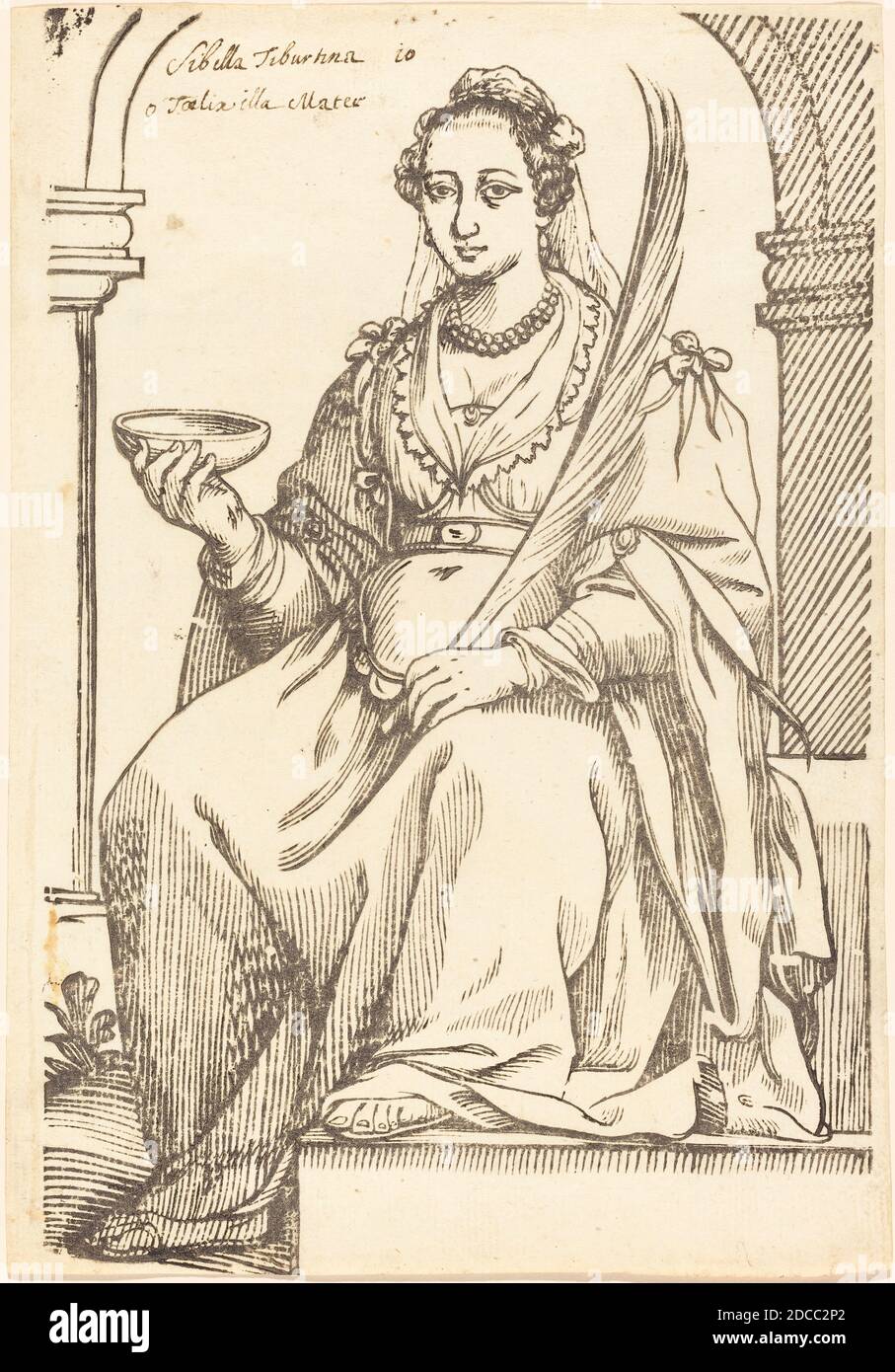 Jacques Stella, (artiste), Français, 1596 - 1657, Sibylla Tiburtina, série de Sibyls, (série), 1625, coupe de bois Banque D'Images