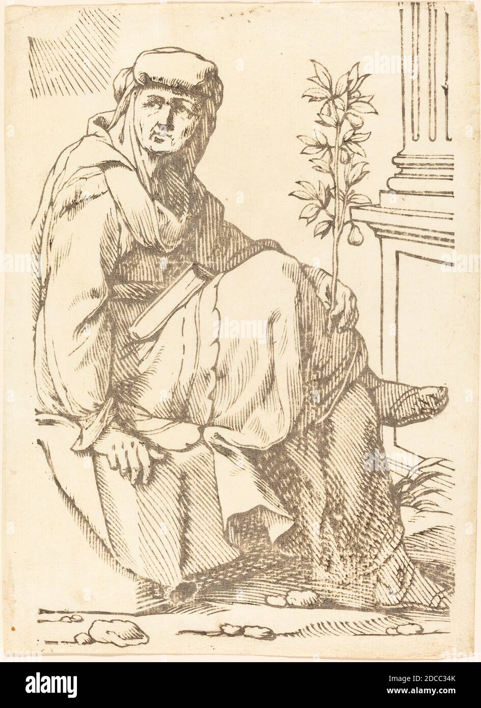 Jacques Stella, (artiste), Français, 1596 - 1657, Sibylla Hellespontina, série de Sibyls, (série), 1625, coupe de bois Banque D'Images