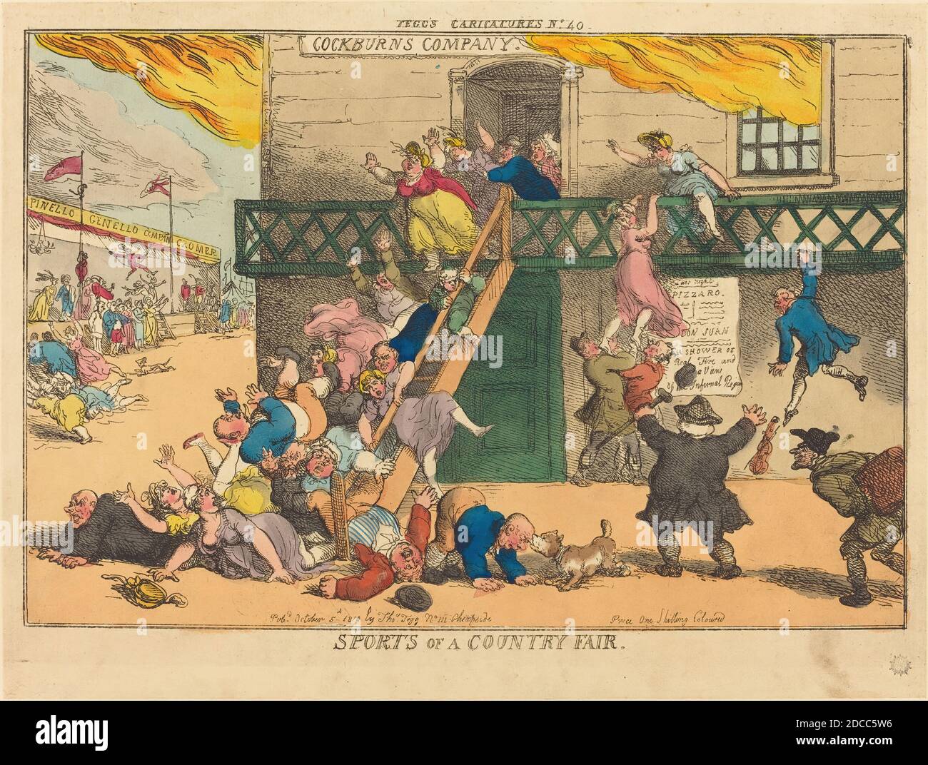 Thomas Rowlandson, (artiste), British, 1756 - 1827, Sports of a Country Fair, publié en 1810, gravure en couleur main Banque D'Images