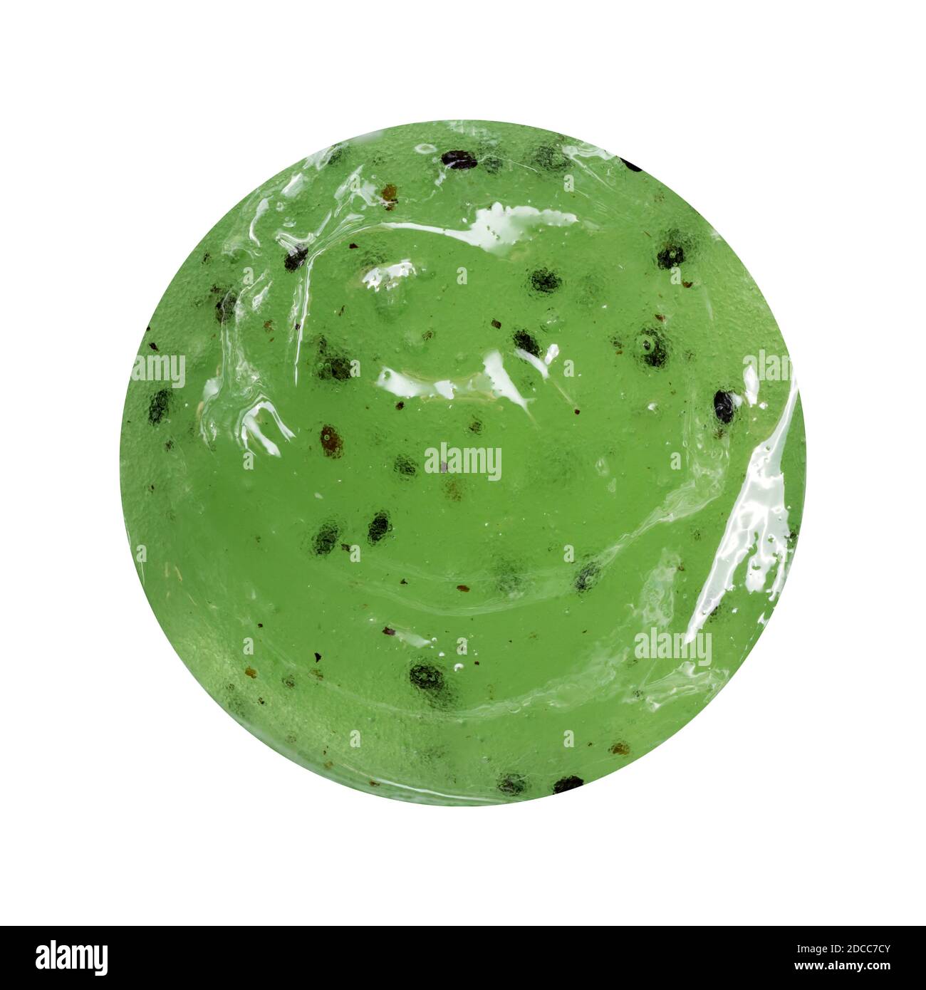 Gommage du visage à base de sucre isolé sur fond blanc. Une goutte d'un produit cosmétique Banque D'Images