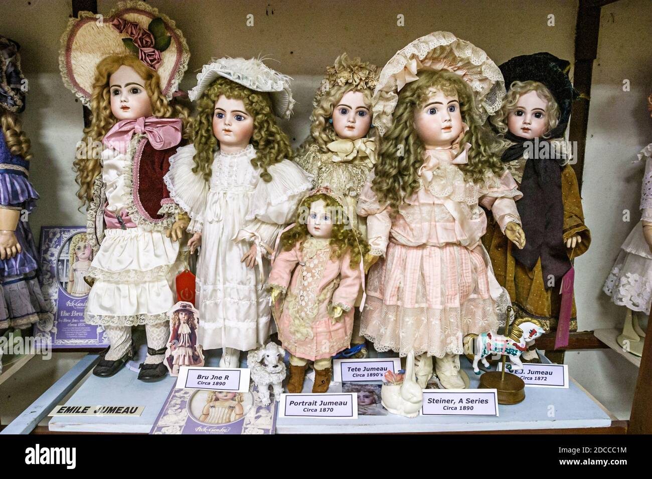 Mississippi Vicksburg hier's Children Antique Doll & Toy Museum, exposition collection poupée, Banque D'Images