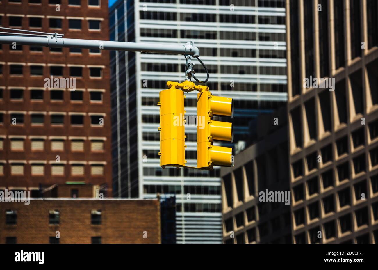 Tableau de concordance à New York. Feux de signalisation dans les rues de Manhattan Banque D'Images