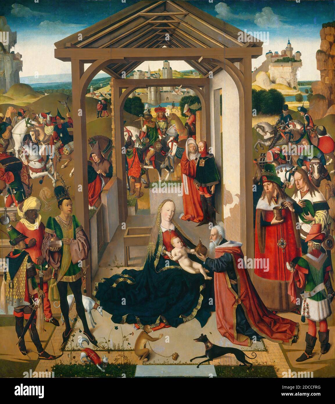 Pays-Bas-Nord du XVe siècle, (peintre), l'adoration des Magi, quatrième quart du XVe siècle, huile sur toile transférée du panneau, total: 183 x 164.5 cm (72 1/16 x 64 3/4 po), encadré: 215.9 x 203.2 x 12 cm (85 x 80 x 4 3/4 po Banque D'Images