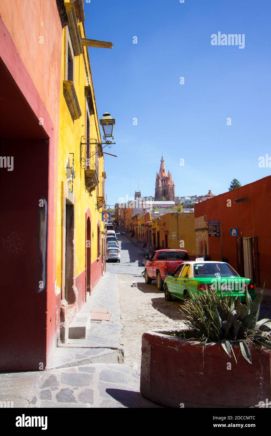 Murs colorés à San Miguel de Allende-Guanajuato, México Banque D'Images