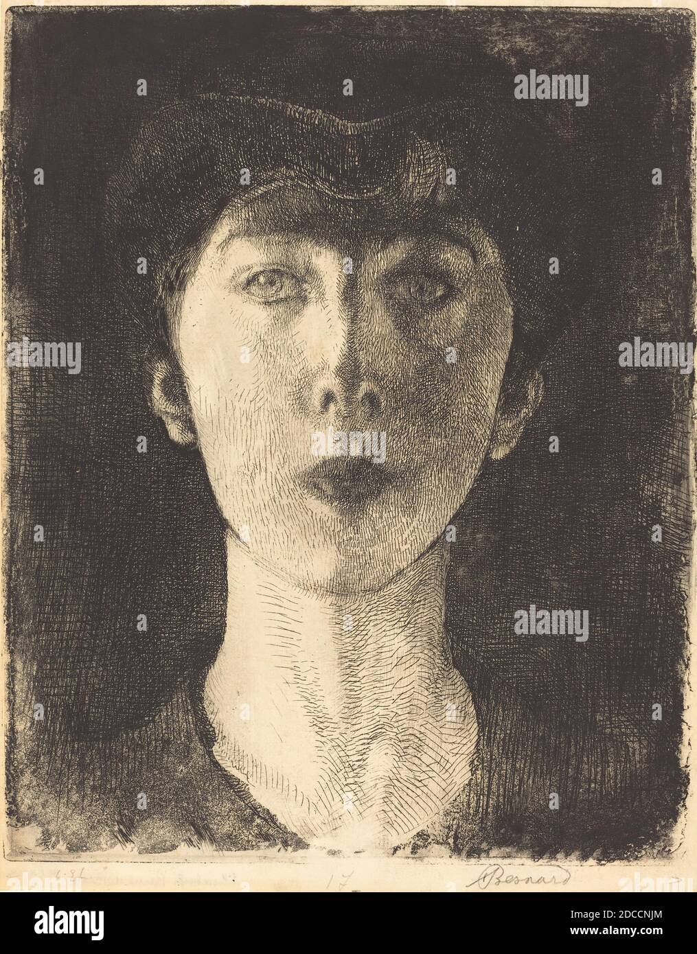 Albert Besnard, (artiste), français, 1849 - 1934, Reine Elisabeth de Belgique (la Reine Élisabeth de Belgique), 1917, gravure et aquatint en noir sur papier couché, plaque: 30.9 x 24.8 cm (12 3/16 x 9 3/4 po), feuille: 32.6 x 25.4 cm (12 13/16 x 10 po) Banque D'Images