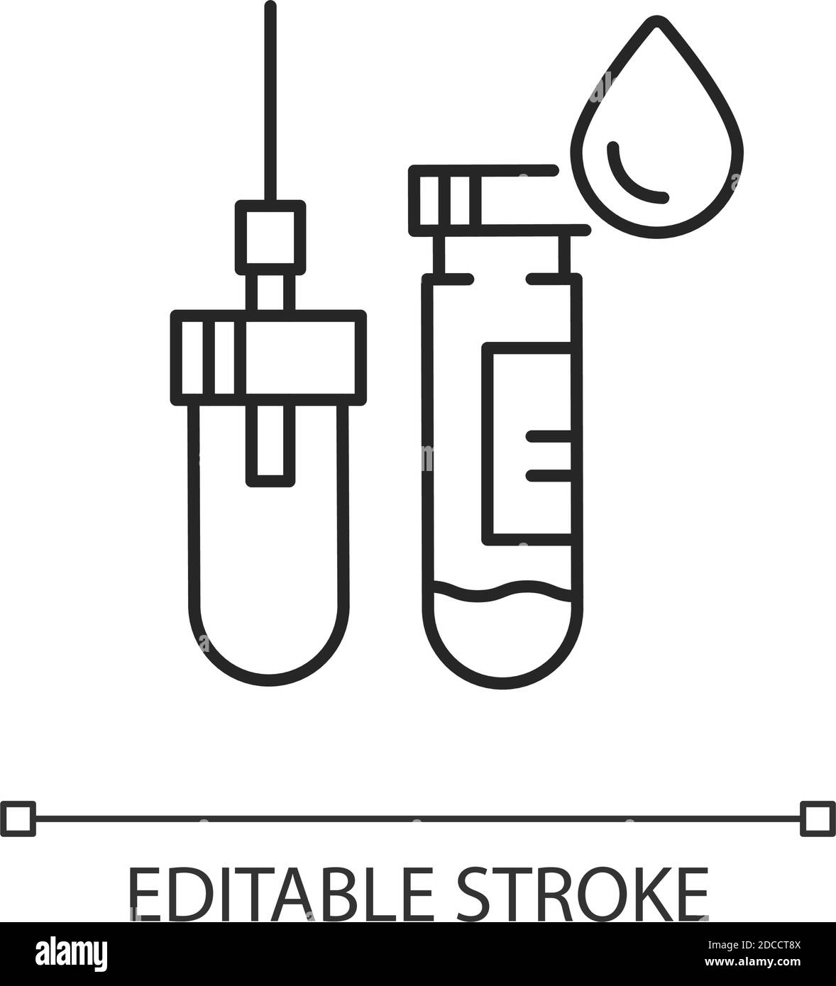 Icône linéaire des tubes à essai sous vide Illustration de Vecteur