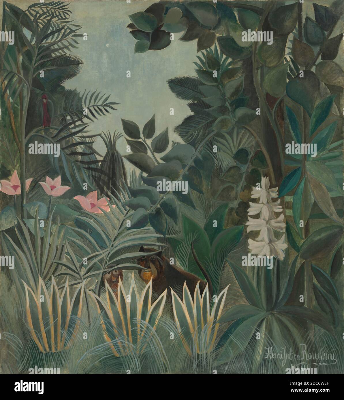 Henri Rousseau, (artiste), Français, 1844 - 1910, la Jungle équatoriale, 1909, huile sur toile, total: 140.6 x 129.5 cm (55 3/8 x 51 po), encadré: 151.8 x 141.3 x 6.9 cm (59 3/4 x 55 5/8 x 2 11/16 po Banque D'Images