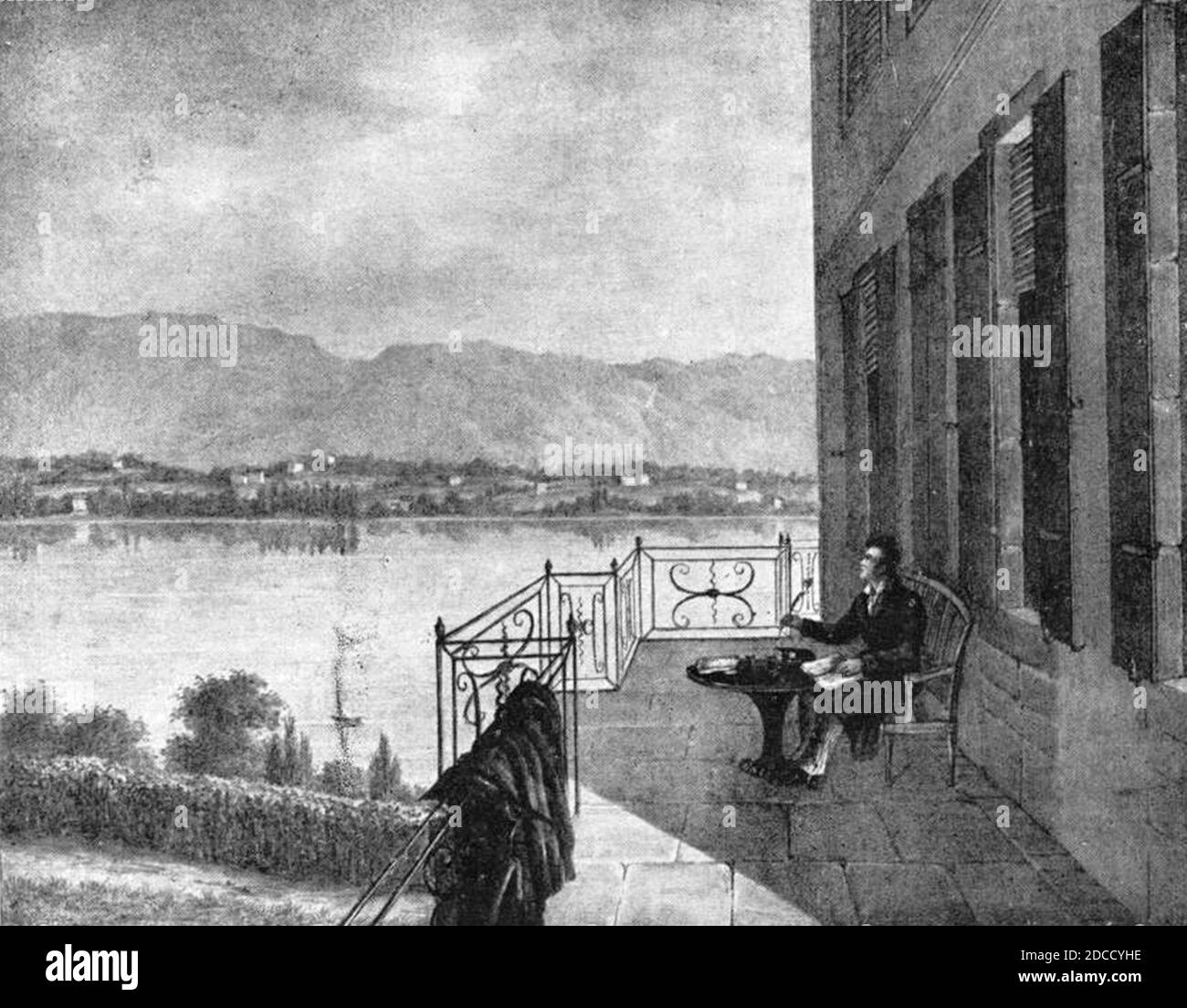 Lord Byron, poète anglais, à Villa Diodati Banque D'Images