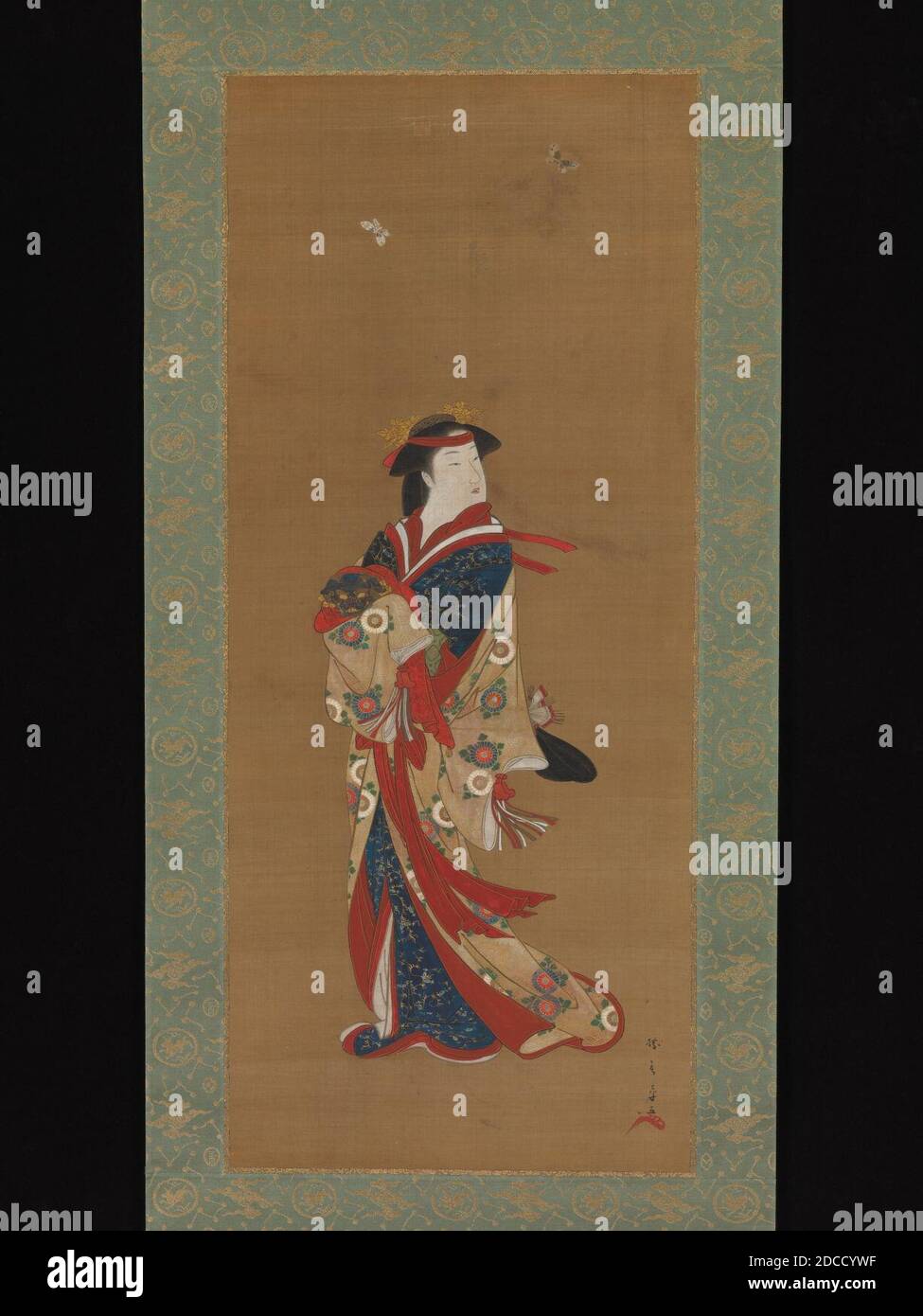 Katsukawa Shunshō - Beauté avec papillons Banque D'Images