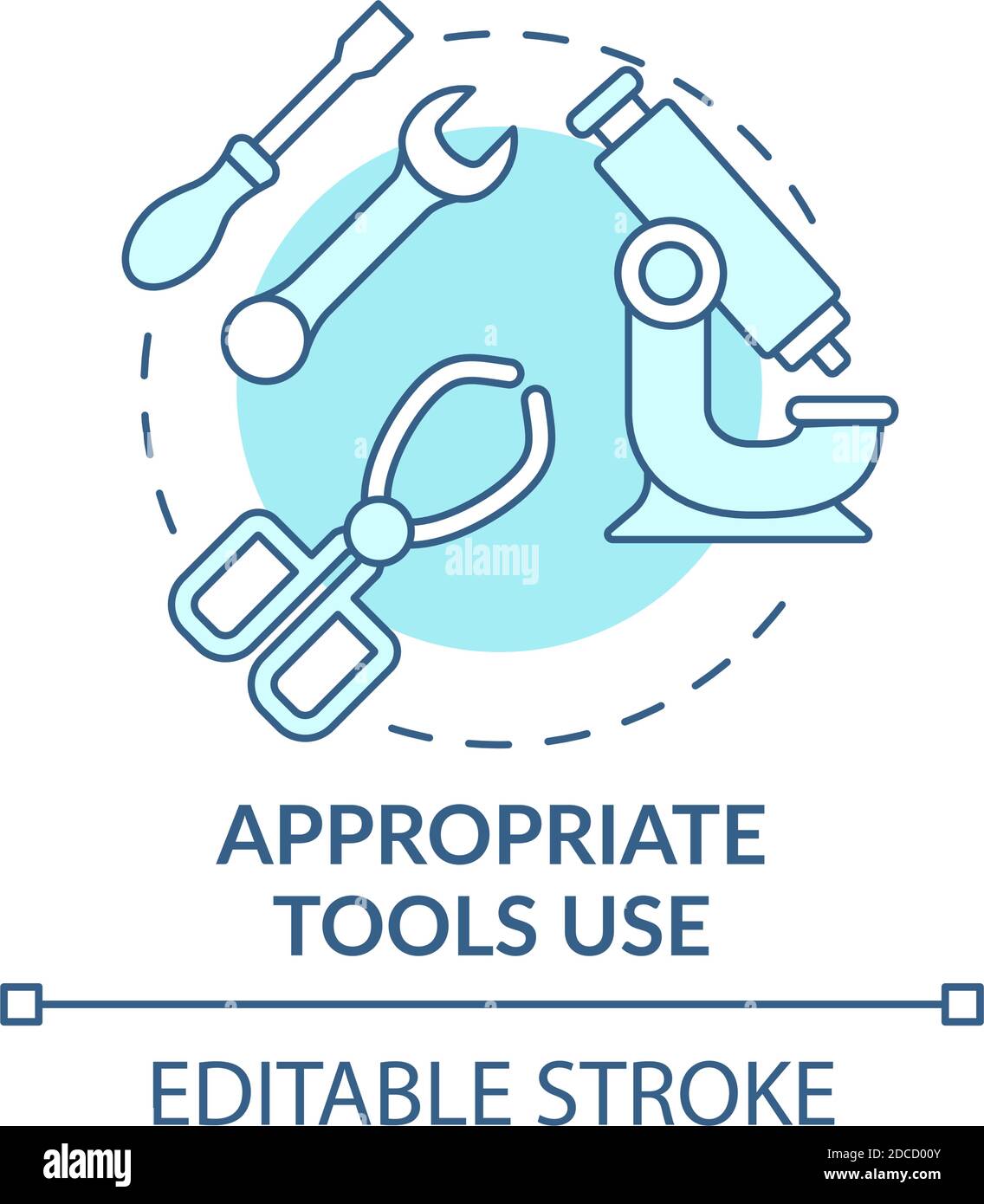 Les outils appropriés utilisent l'icône de concept Illustration de Vecteur