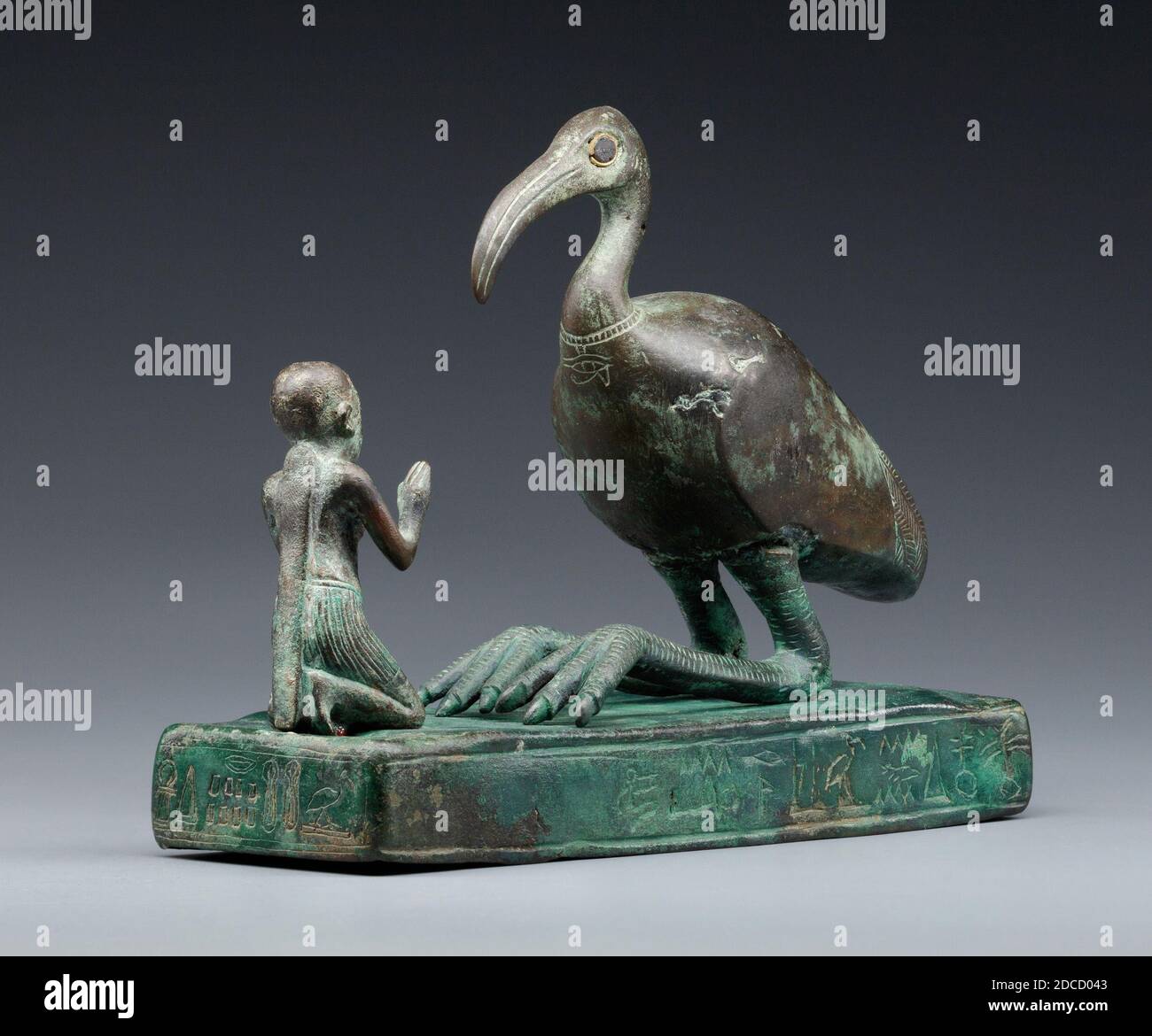 Thoth-ibis et le dévot Banque D'Images