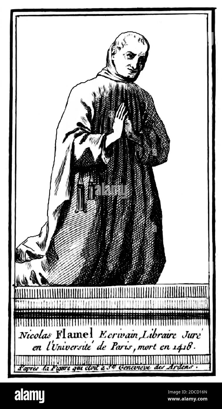 Nicolas Flamel, français Scribe Banque D'Images