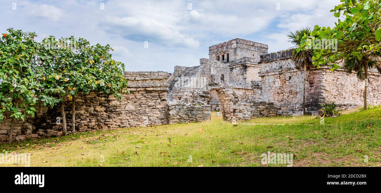 Ruines de Tulum, Riviera Maya Mexixo. Banque D'Images