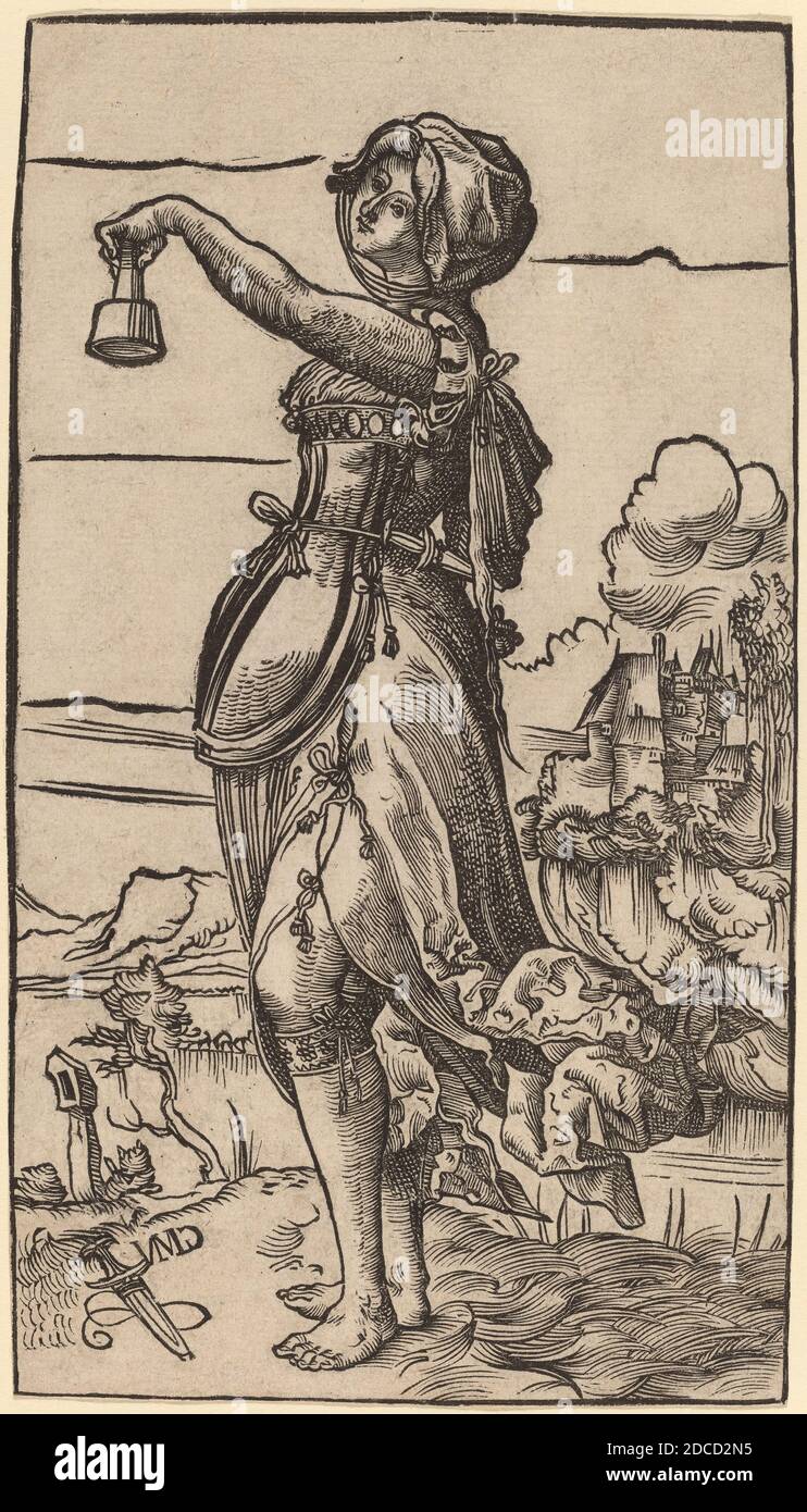 Niklaus Manuel I, (artiste), Suisse, c. 1484 - 1530, la Vierge insensée, la Vierge Sage et la Vierge insensée, (série), 1518, coupe de bois Banque D'Images