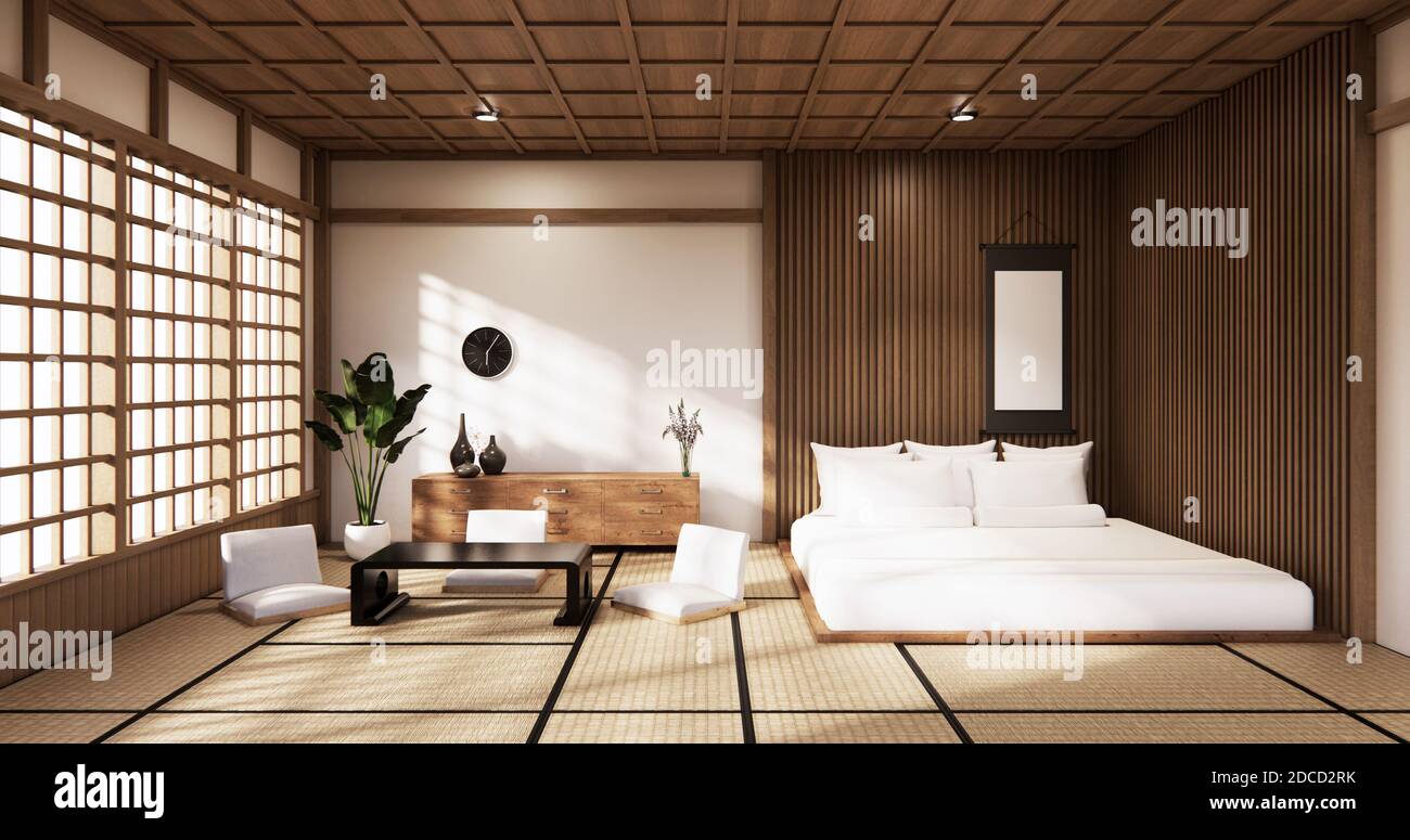 La chambre style japonais.rendu 3D Banque D'Images