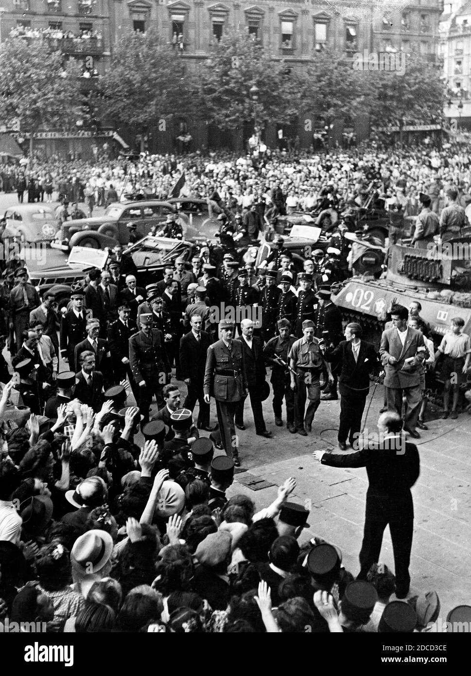 Libération de Paris, général Charles de Gaulle, 1944 Banque D'Images