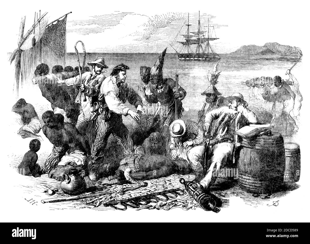 Vente d'esclaves par les chefs autochtones Banque D'Images