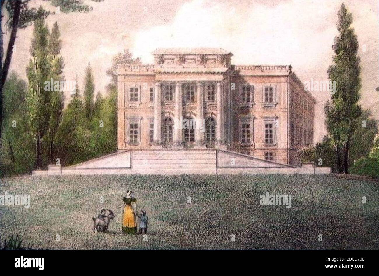 Kasteel van Wannegem-Lede litho 19e eeuw. Banque D'Images