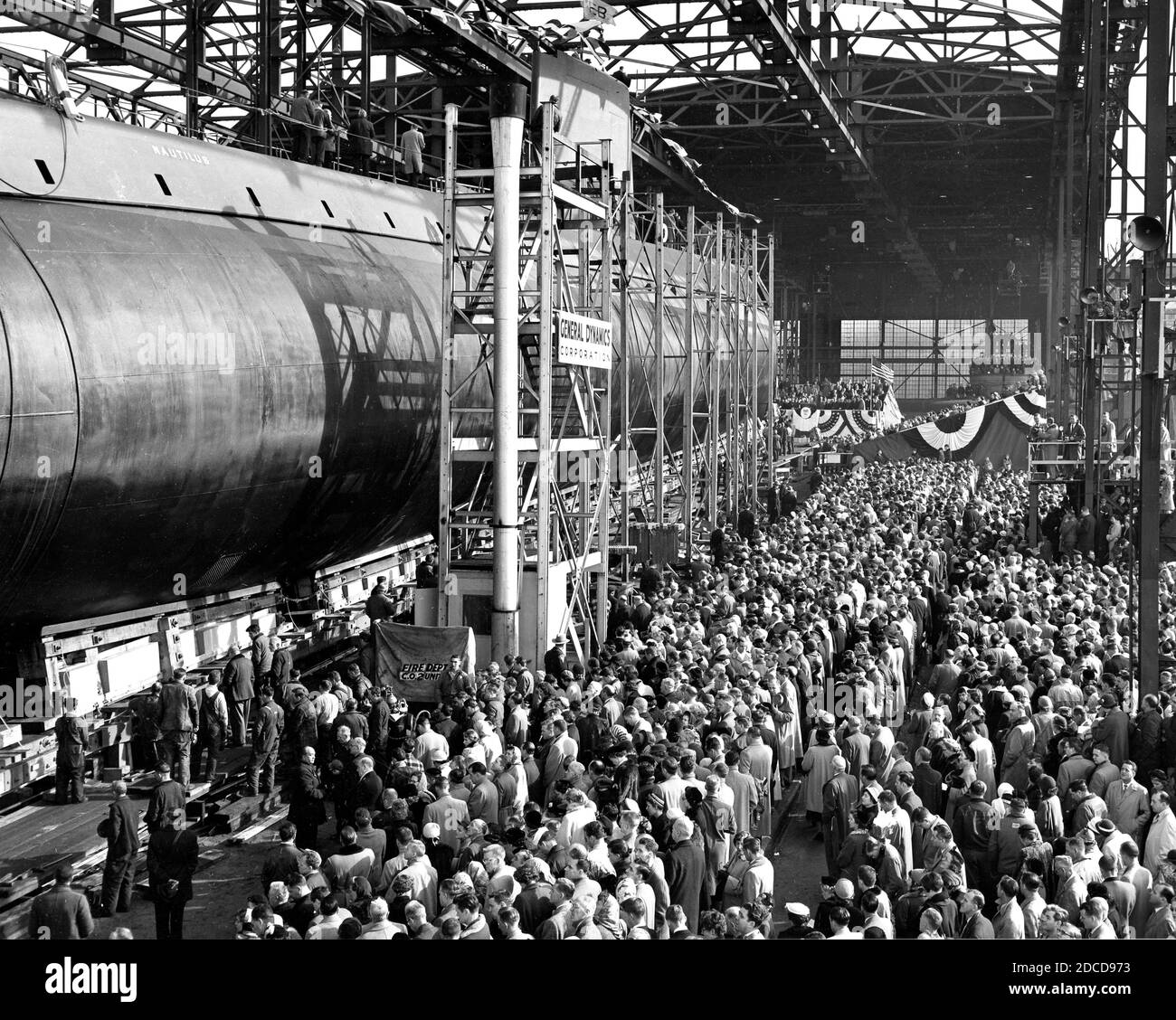 Lancement de l'USS Nautilus, 1954 Banque D'Images