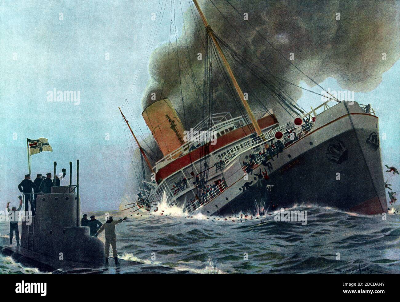 WWI, l'incident Thrasher, 1915 Banque D'Images