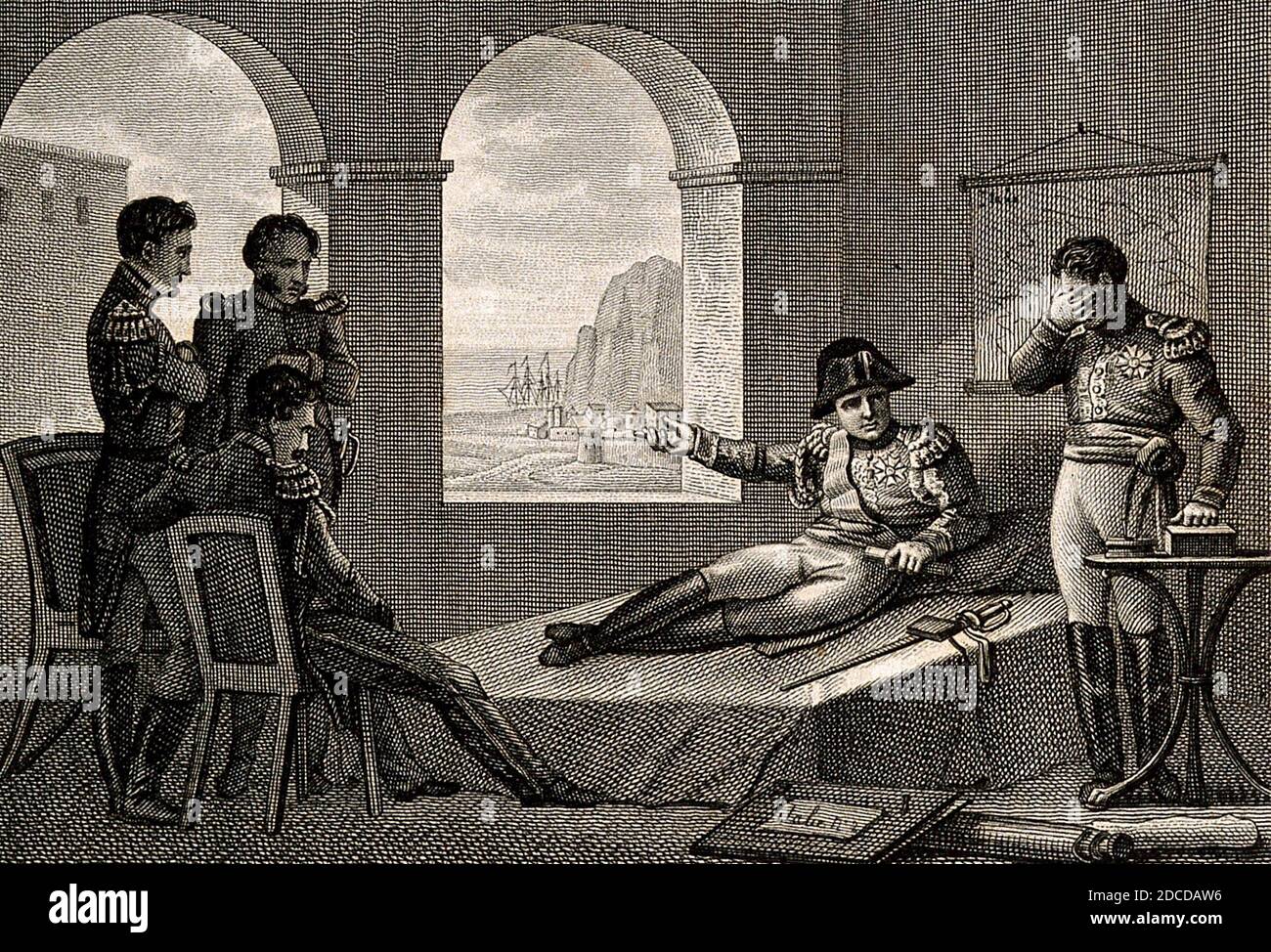 Les derniers jours de Napoléon à Sainte-Hélène, 1821 Banque D'Images