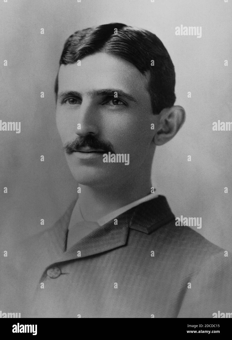 Jeune Nikola Tesla, inventeur serbe-américain Banque D'Images