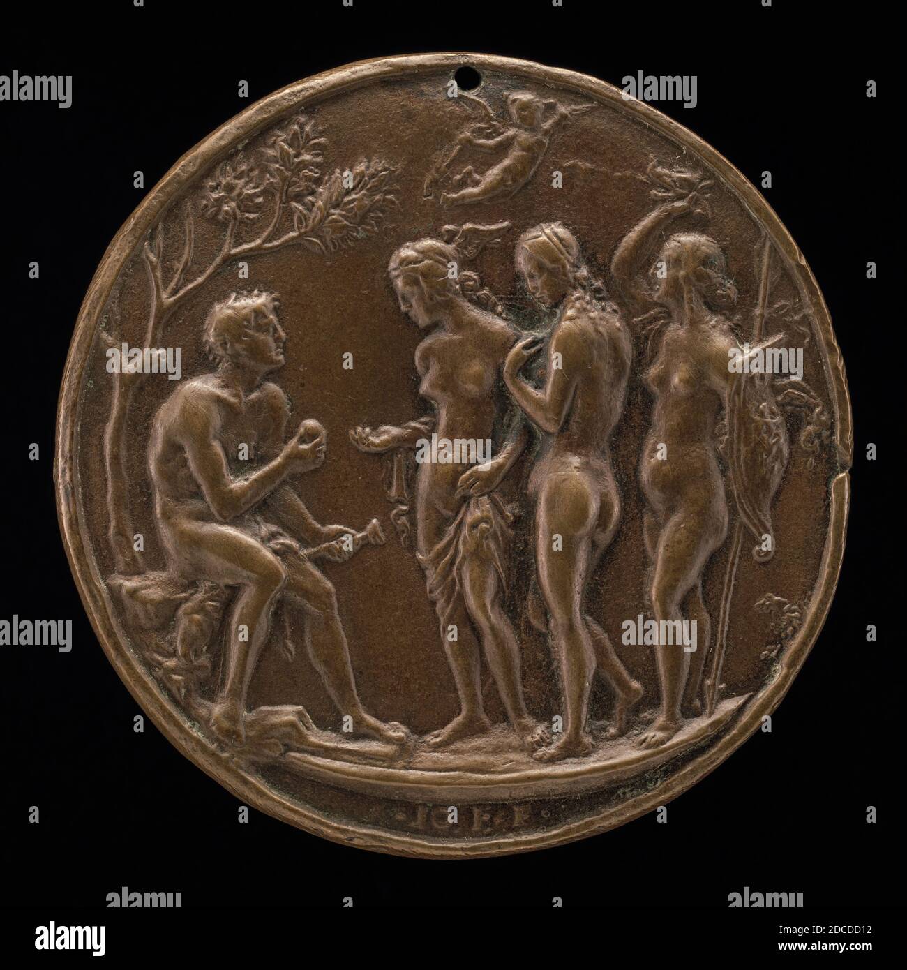 Master IO.F.F., (artiste), Bolognese, active 1468/1484, l'arrêt de Paris, deuxième moitié du XVe siècle, patine bronze/brun moyen, total (diamètre): 5.7 cm (2 1/4 po), poids brut: 40.29 gr (0.089 lb Banque D'Images