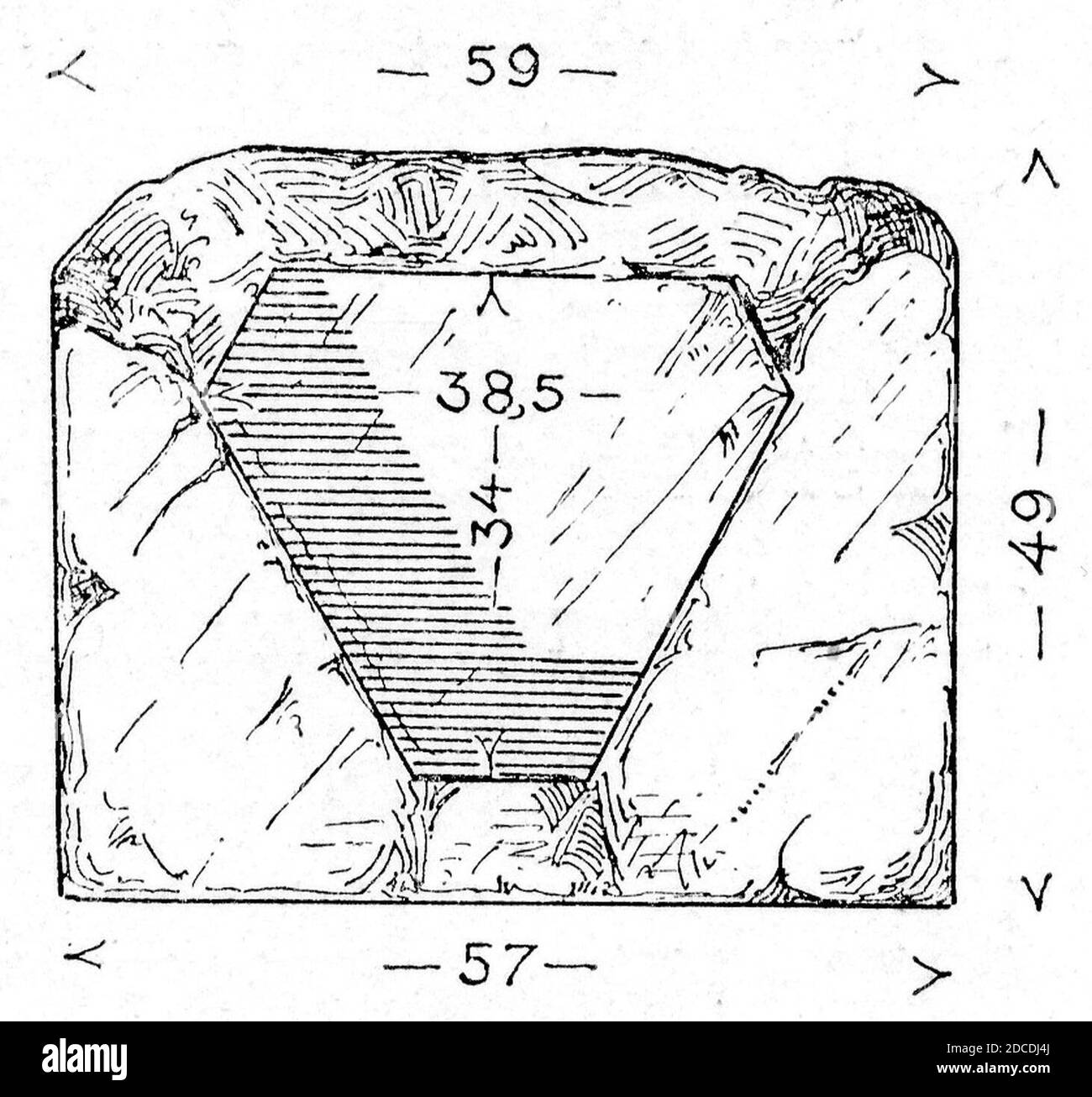 Kerameikos Oberansicht der Basis des Hekatepfeilers (Der Friedhof am Eridanos, ABB. 20). Banque D'Images