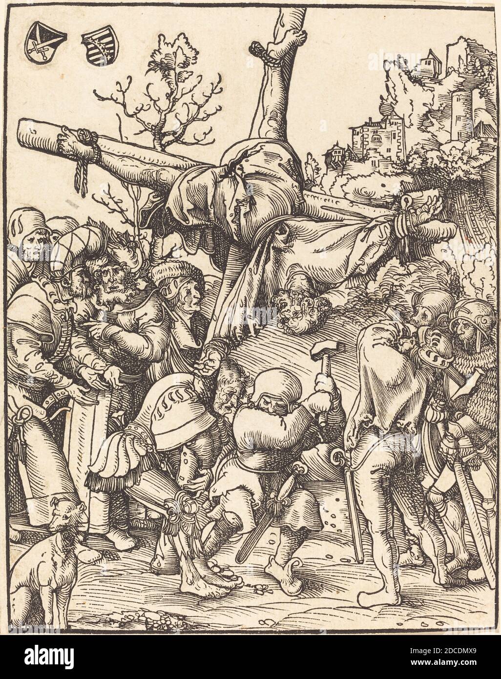 Lucas Cranach l'ancien, (artiste), Allemand, 1472 - 1553, Saint Pierre, le martyre des douze Apôtres, (série), coupe de bois Banque D'Images