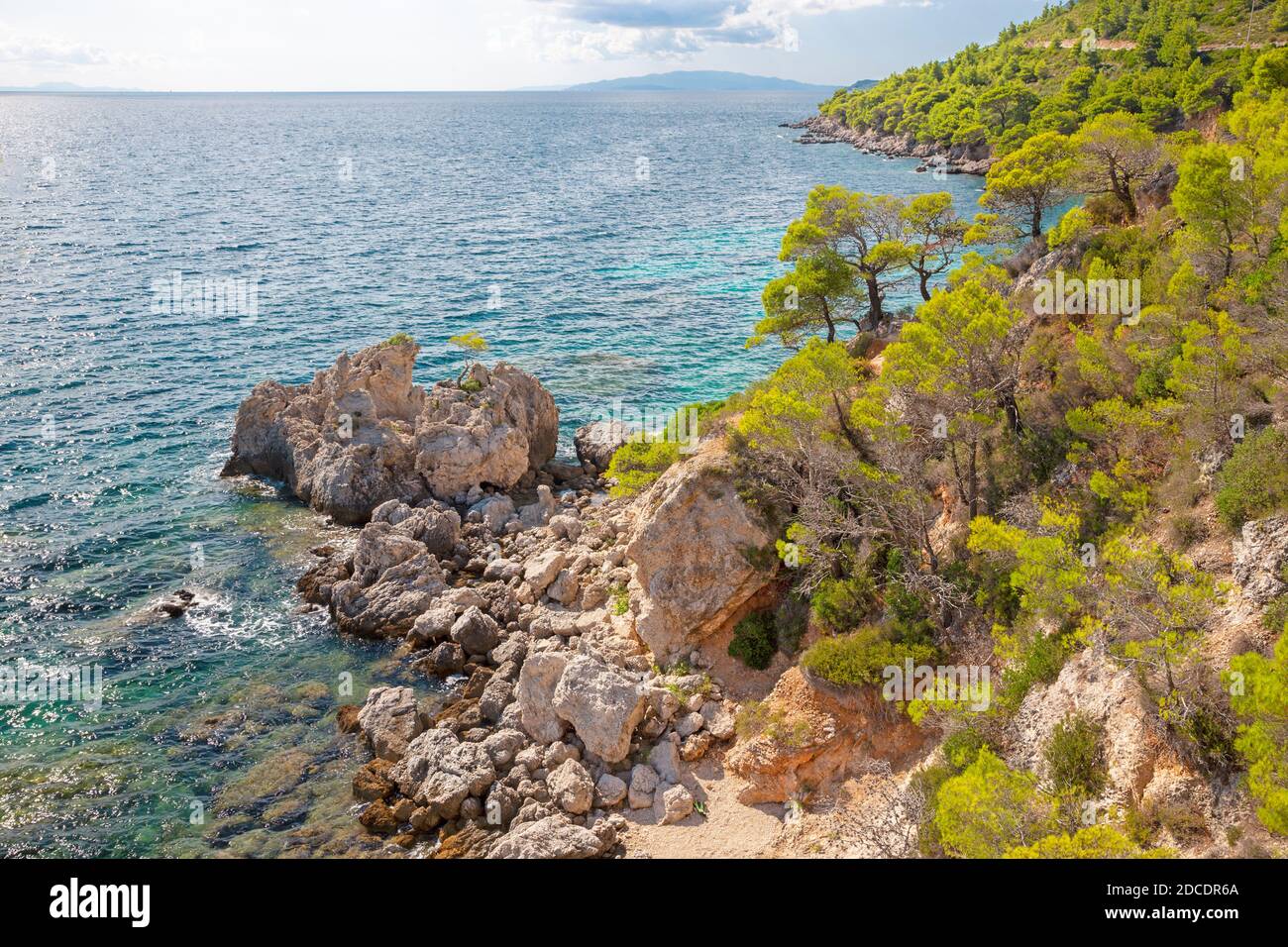 Croatie - la belle côte de la péninsule de Peliesac près de Zuliana Banque D'Images