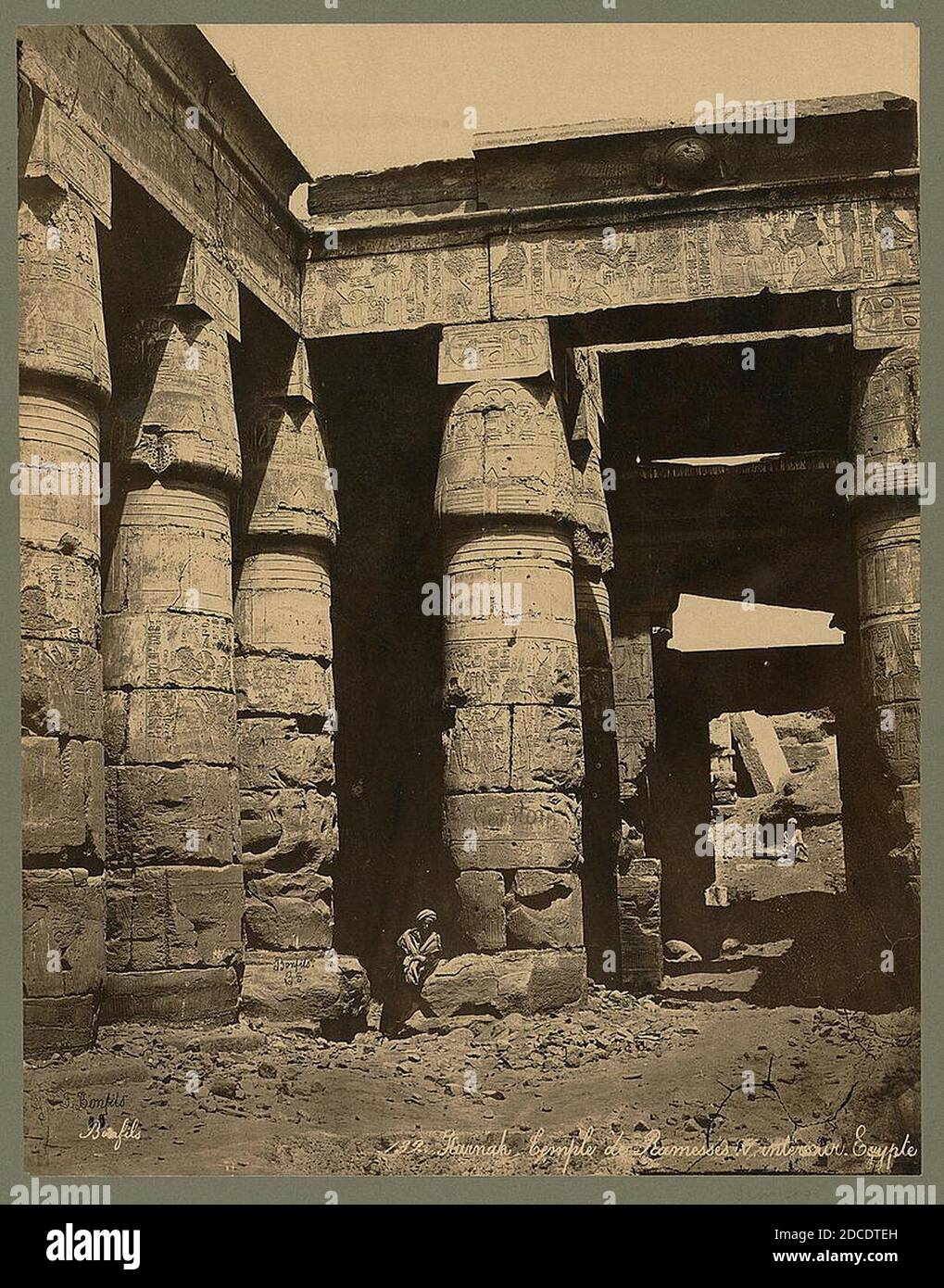 Karnak. Temple du Ramessés IV, intérieur. Egypte - Bonfils ; F. Bonfils. Banque D'Images