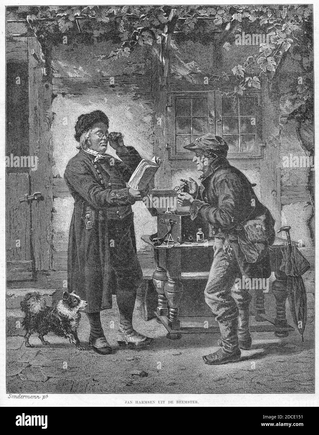 Kath. Illustatie 1869-1870 nr 1 p.5 gravure Jan Harmsen uit den Beemster - Sondermann. Banque D'Images