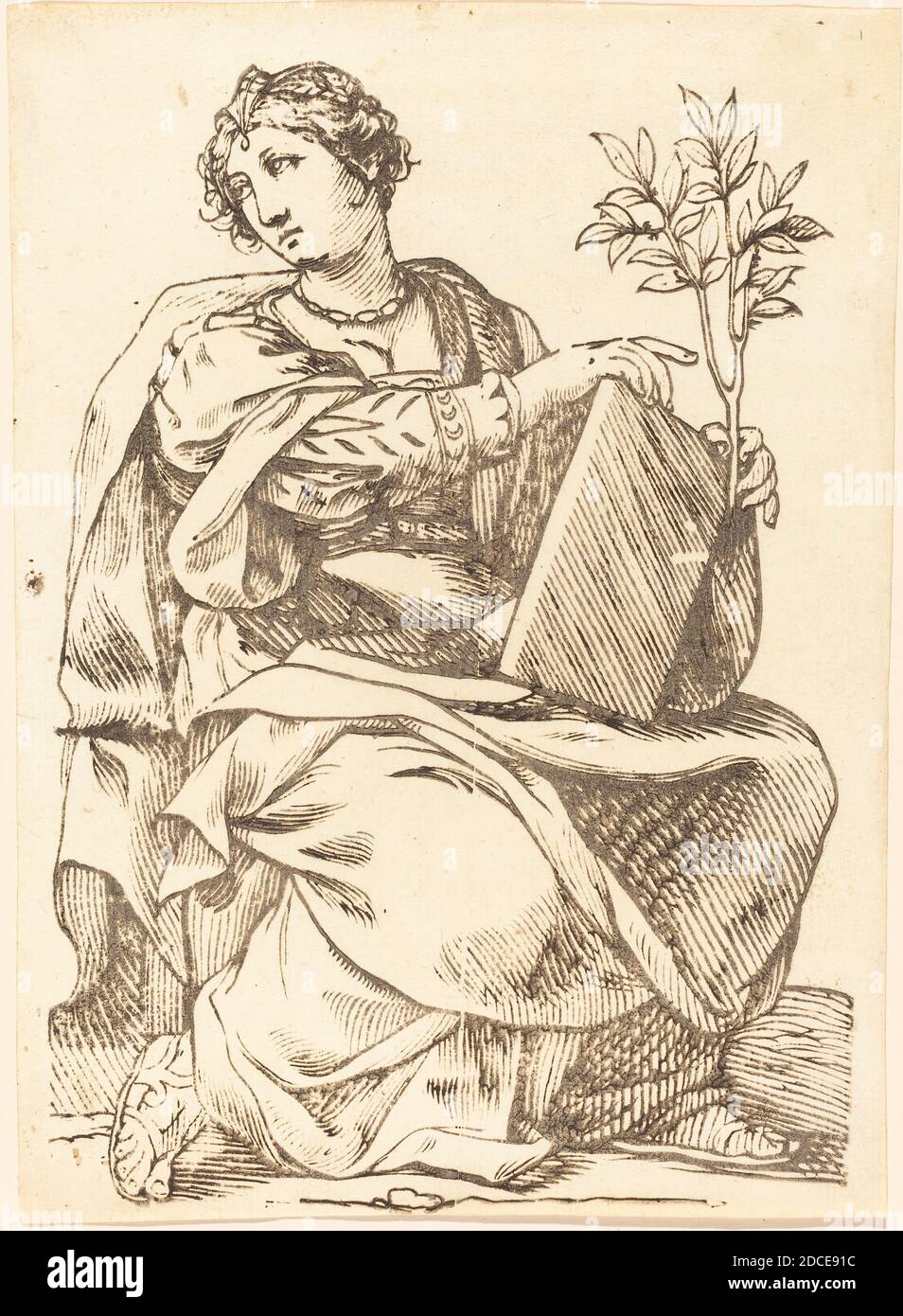Jacques Stella, (artiste), français, 1596 - 1657, Sibylla Agrippa, série de Sibyls, (série), 1625, coupe de bois Banque D'Images