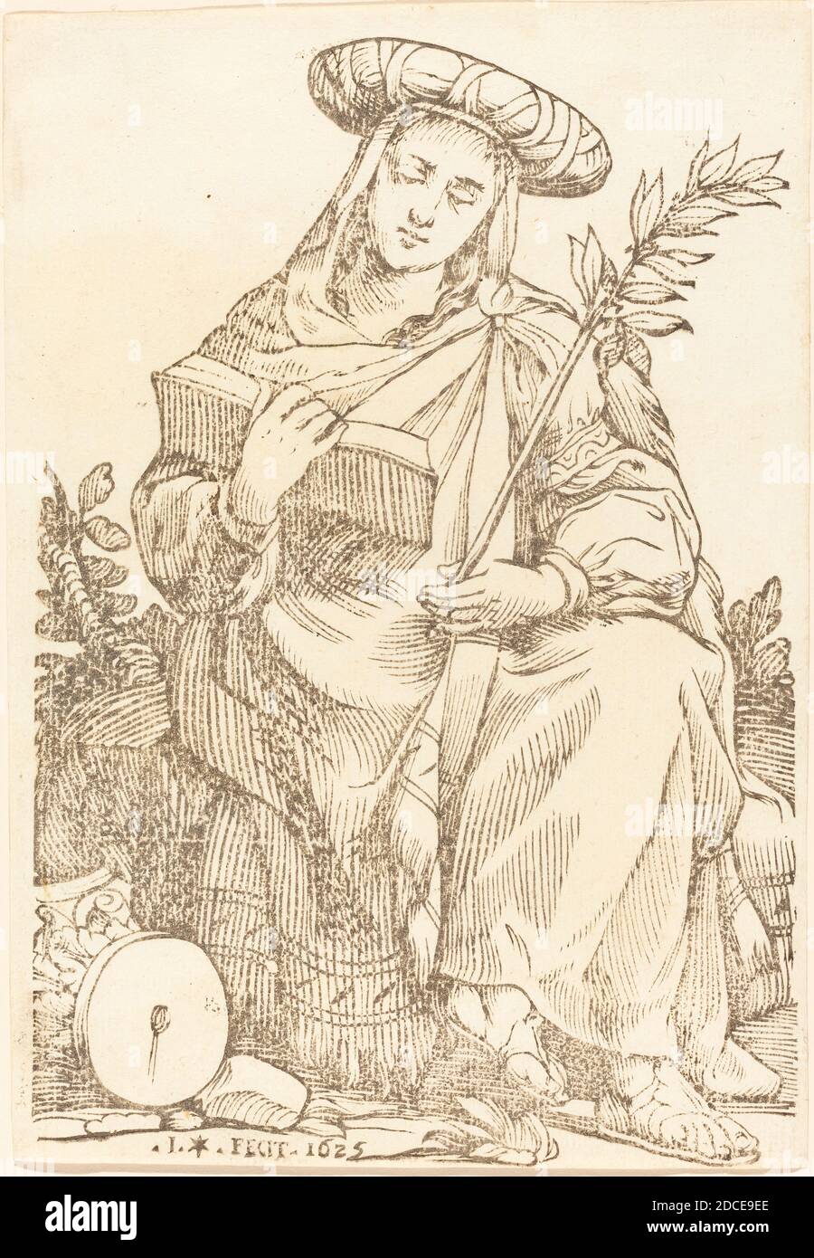 Jacques Stella, (artiste), Français, 1596 - 1657, Sibylla Libyca, série de Sibyls, (série), 1625, coupe de bois Banque D'Images