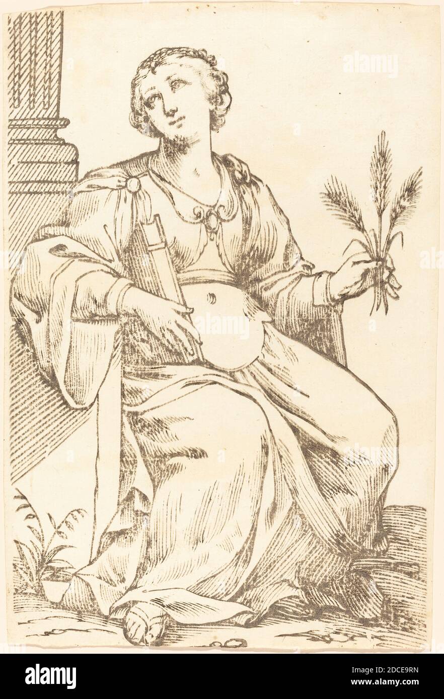 Jacques Stella, (artiste), Français, 1596 - 1657, Sibylla Samia, série de Sibyls, (série), 1625, coupe de bois Banque D'Images