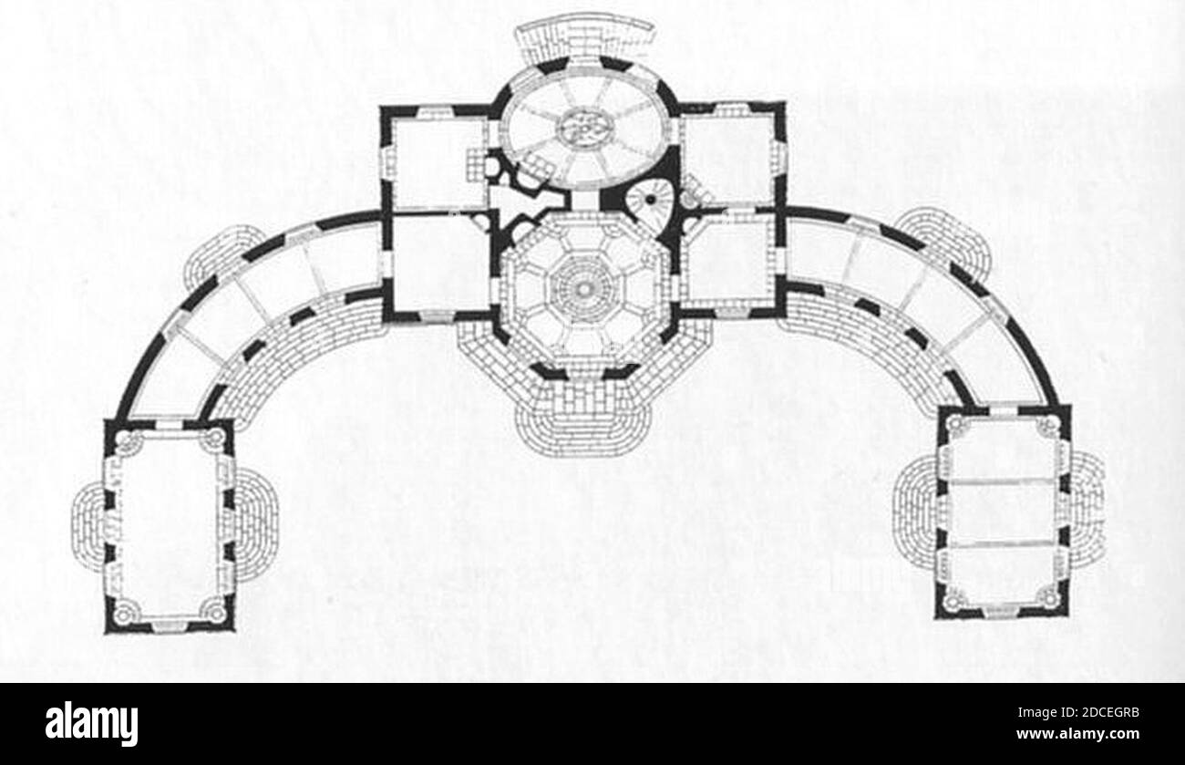 Plan Kina slott 1763. Banque D'Images