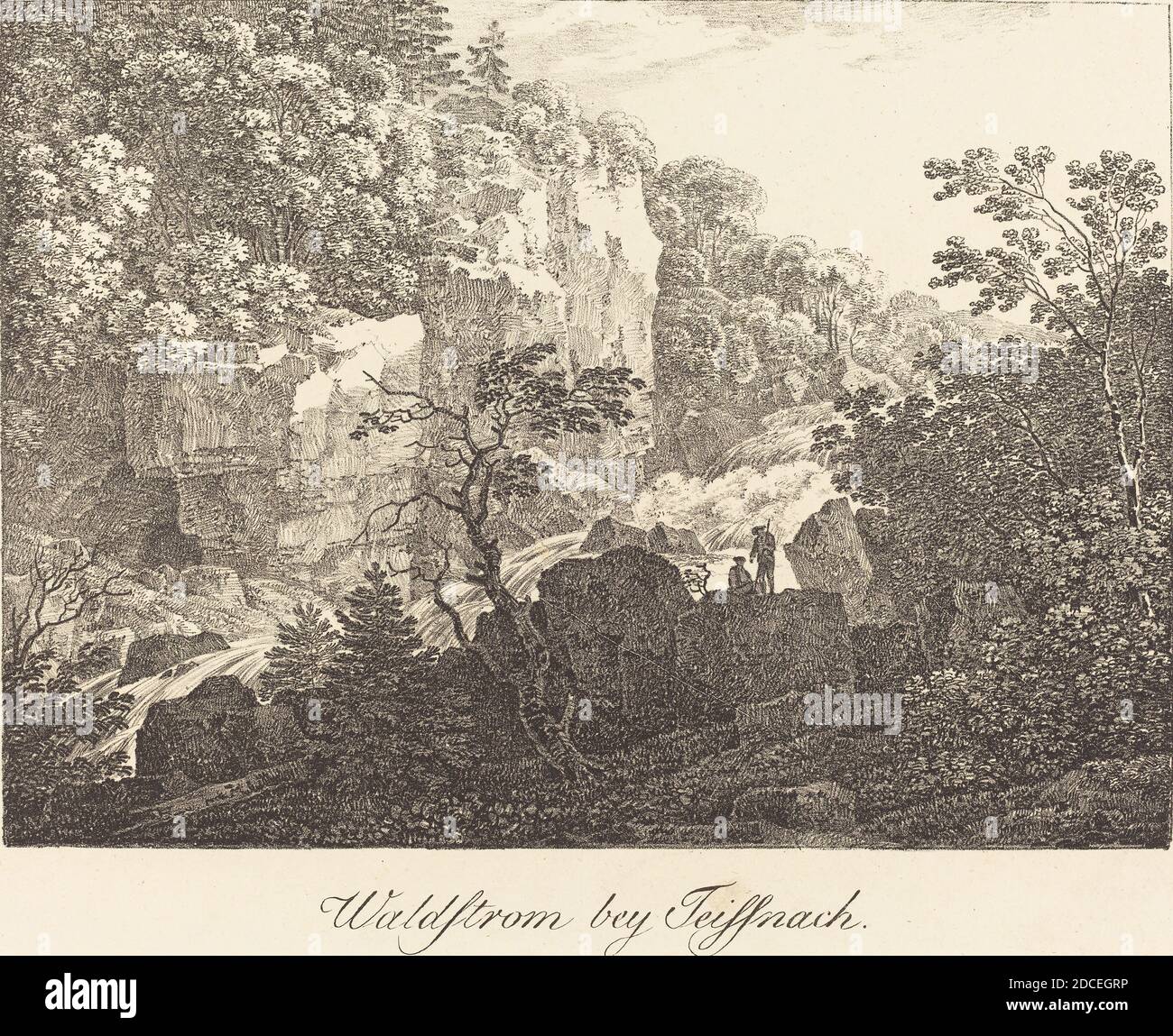 Max Joseph Wagenbauer, (artiste), allemand, 1774 - 1829, Waldstrom bey Teissnach, c. 1810, lithographie sur papier vélin, feuille: 30.5 x 37.7 cm (12 x 14 13/16 po Banque D'Images