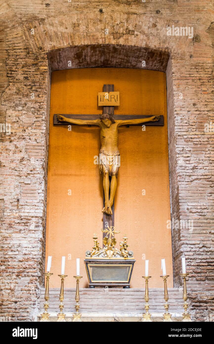 Chapelle du Crucifix dans le Panthéon à Rome Italie Banque D'Images