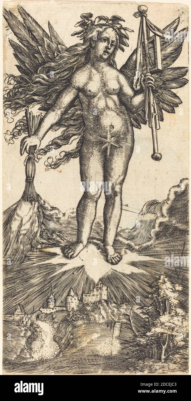 Albrecht Altdorfer, (artiste), allemand, 1480 ans ou avant - 1538 ans, femme aigée sur une étoile, c. 1515/1518, gravure Banque D'Images