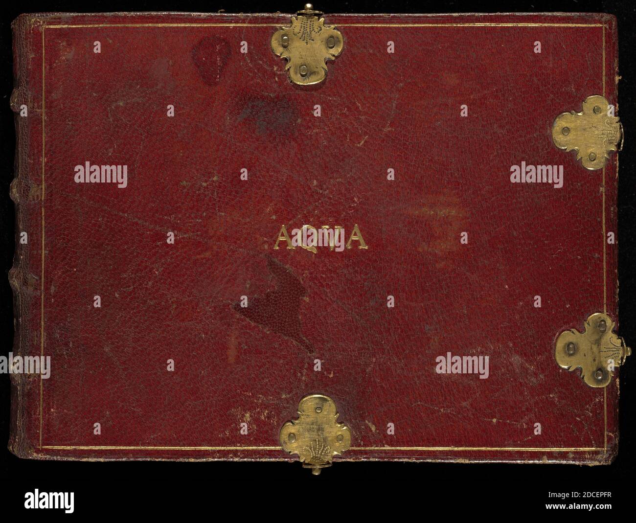 Joris Hoefnagel, (artiste), Flamand, 1542 - 1600, Animalia Aqvatilia et Cochiliata (Aqva), volume III, (voir enregistrements séparés pour les séries 1 à 59), (série), c. 1575/1580, 1 vol: Ill: 58 dessins (y compris la page de titre) en aquarelle et gouache, avec des bordures ovales dorées, sur vélin, en alternance avec du texte en ms sur papier; 1 plaque (VII) avec bordure en or seulement, taille de page: 14.3 x 18.4 cm (5 5/8 x 7 1/4 po Banque D'Images