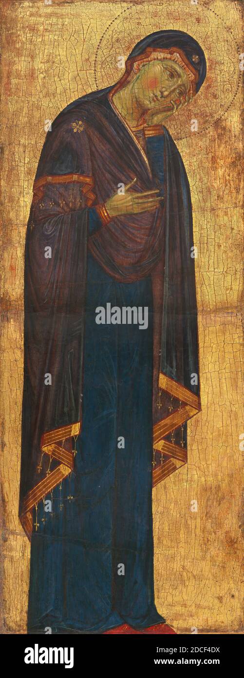 Maître des crucifix franciscains, (artiste), Ombrie, active 1260 et 1270s, la Madonna Mourning, c. 1270/1275, tempera sur panneau, panneau original: 81 × 31.7 cm (31 7/8 × 12 1/2 in.), hors tout: 82.4 x 33.5 cm (32 7/16 x 13 3/16 in.), encadré: 90.8 x 40.6 x 6 cm (35 3/4 x 16 x 2 3/8 in Banque D'Images