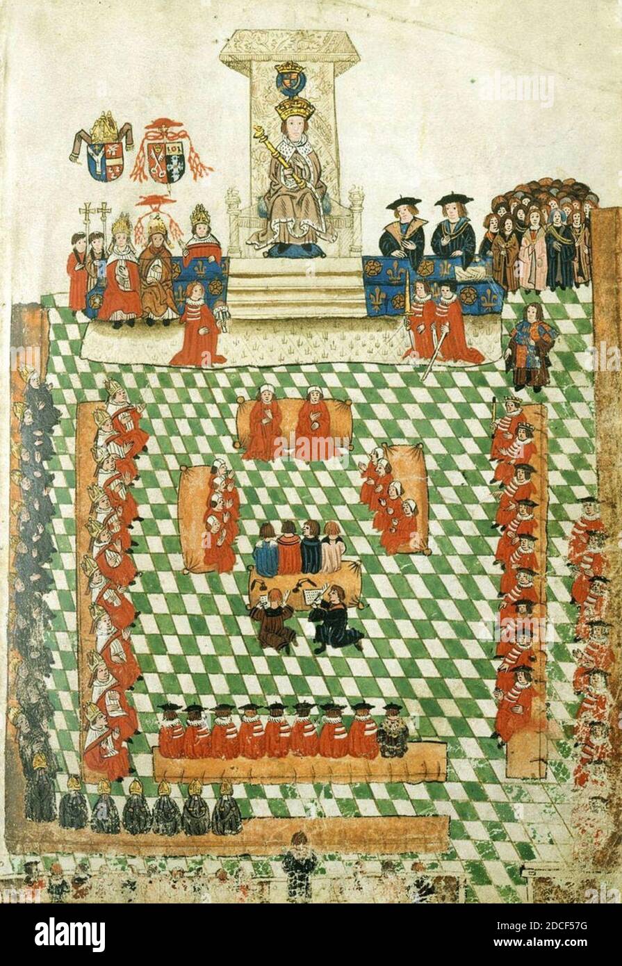 Le roi Henri VIII à l'ouverture du Parlement d'Angleterre au Palais Bridewell, 1523 (21114470070). Banque D'Images