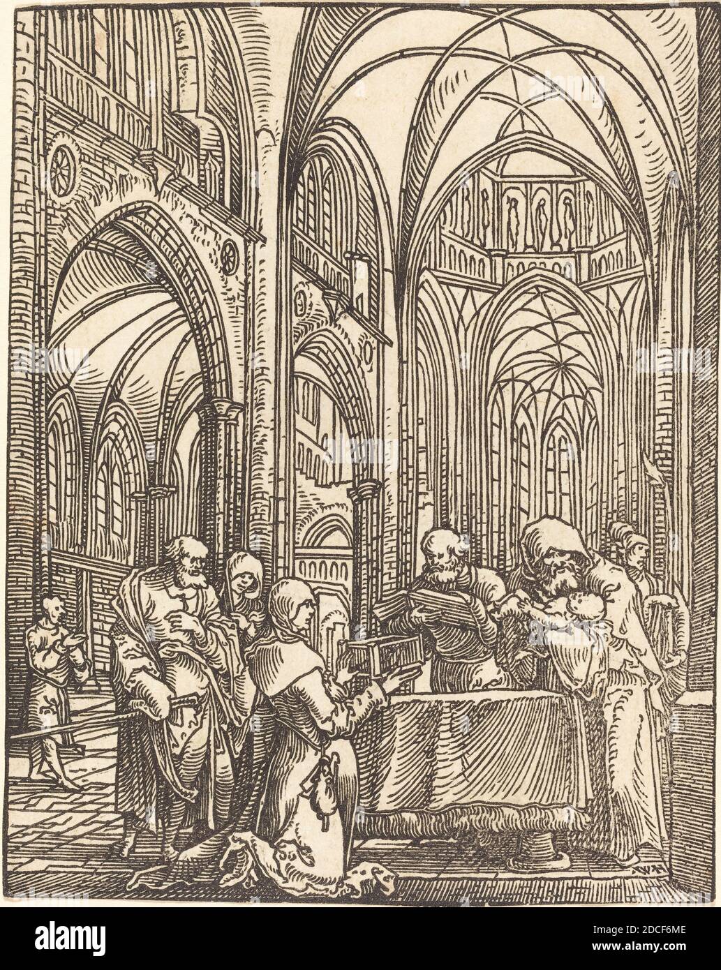 Wolf Huber, (artiste), allemand, c. 1485/1490 - 1553, la présentation dans le Temple, coupe de bois Banque D'Images